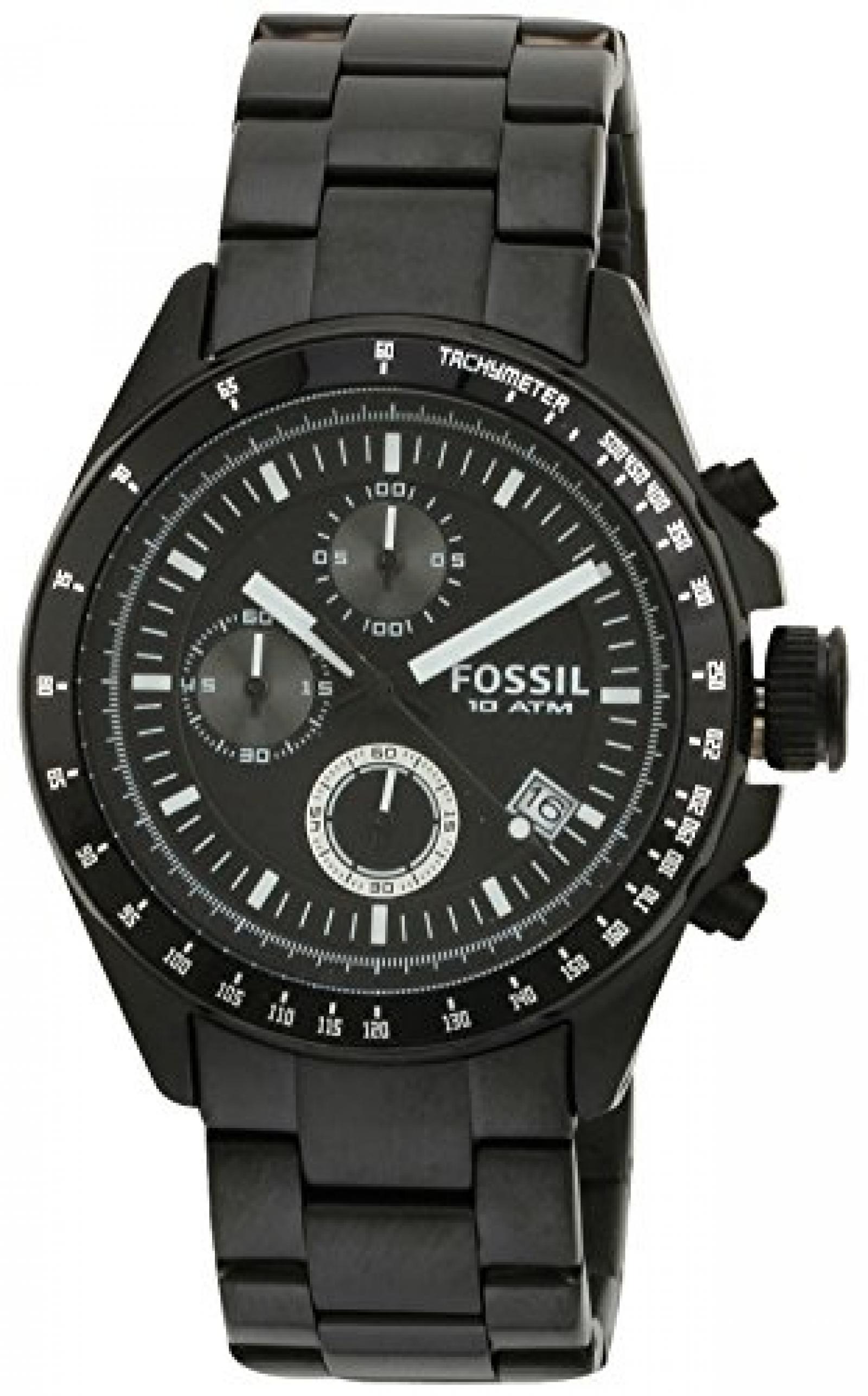 Fossil Herren-Armbanduhr Chronograph Edelstahl schwarz Sport Gents CH2601 