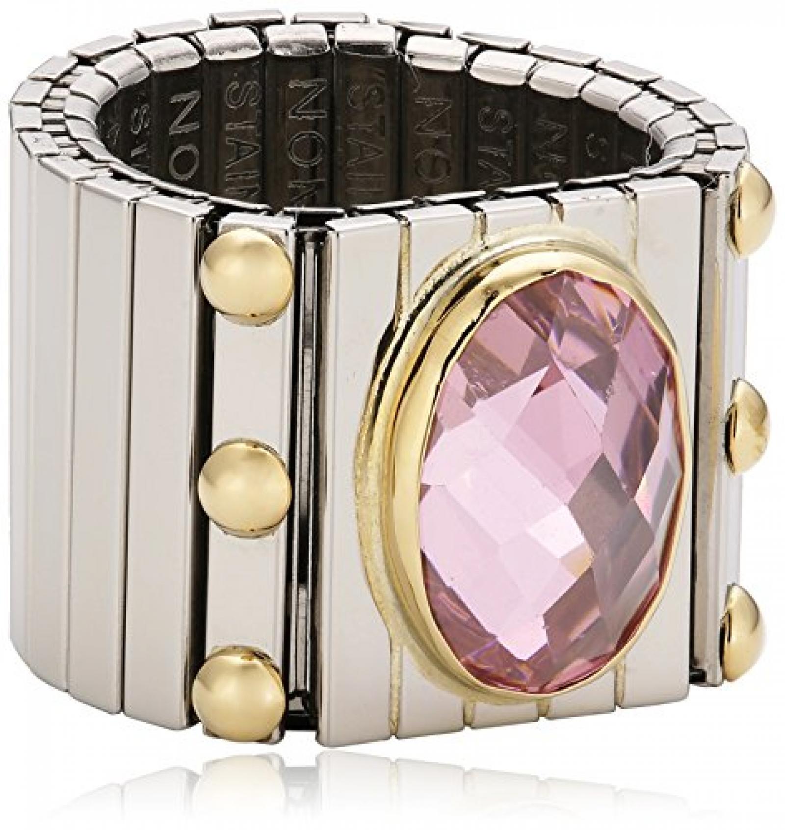 Nomination Damen-Ring Extra Gro&szlig; Facettiert Zirkon Rosa Ring gr&ouml;&szlig;e variabel 041541/003 