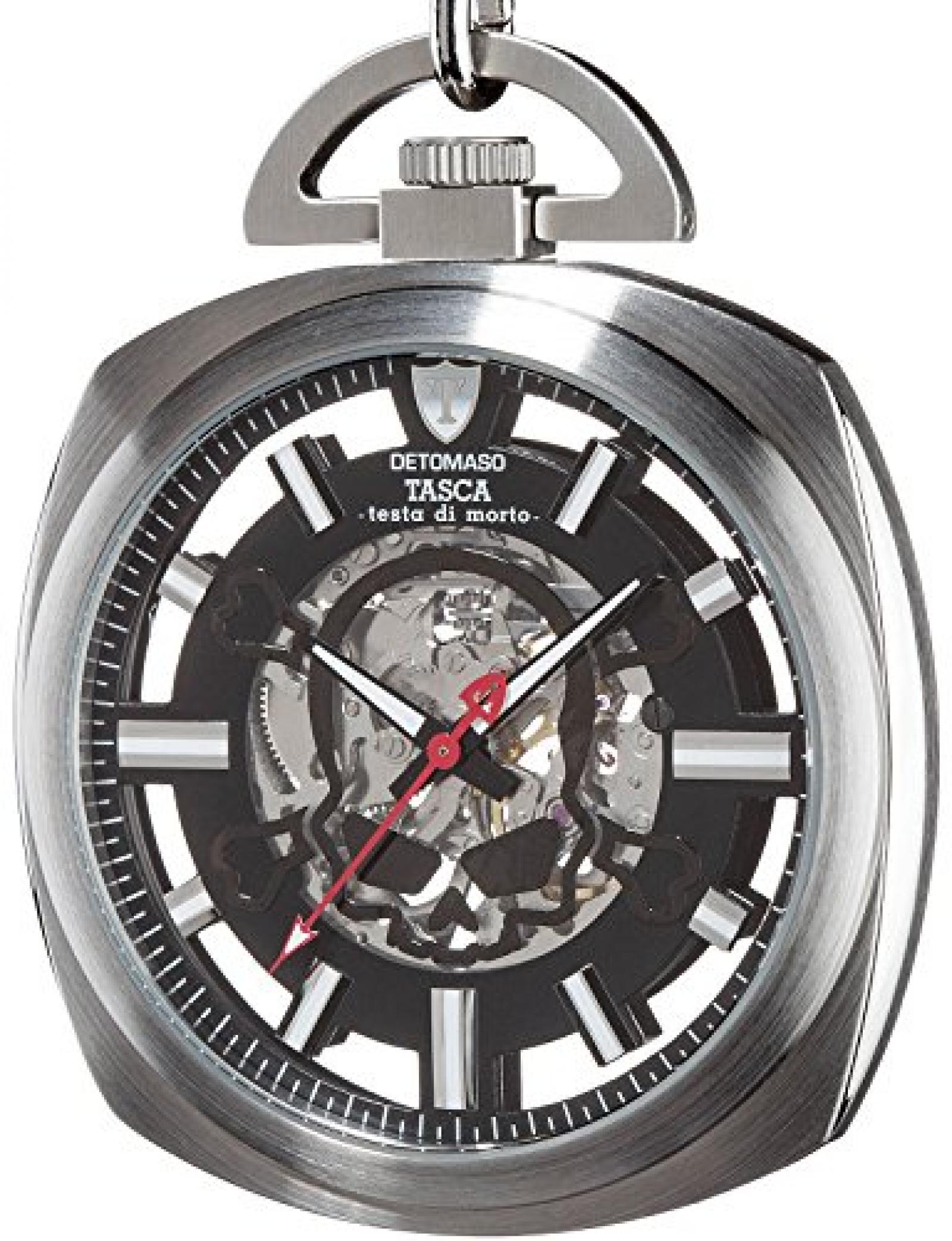 Detomaso Herren-Armbanduhr TASCA Skeleton Taschenuhr Skull Trend Analog Handaufzug DT2059-D Detomaso Herren-Armbanduhr TASCA Skeleton Taschenuhr Skull Trend Analog Handaufzug DT2059-D