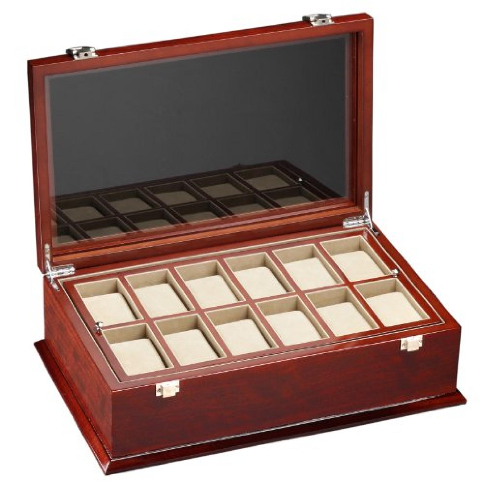 DeTomaso Trend Uhrenbox Grande braun f&uuml;r 18 Uhren WB-380-B 