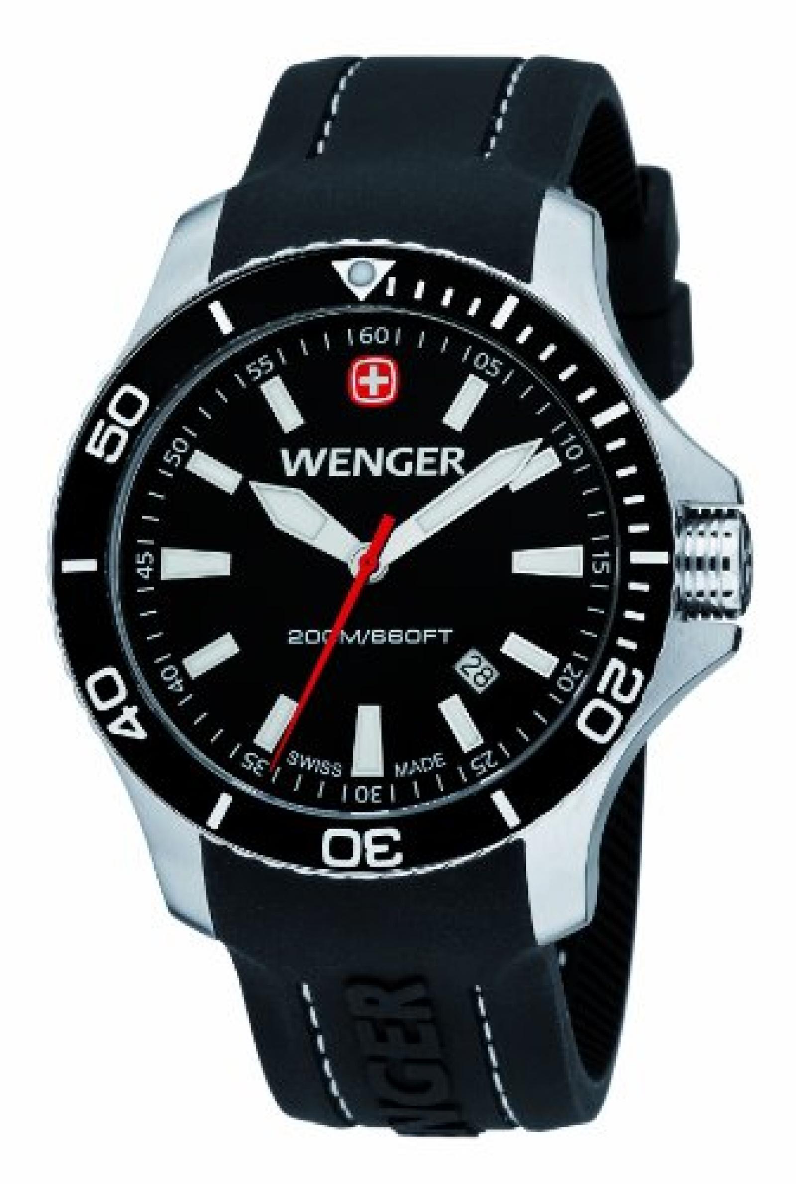 Wenger Herren-Armbanduhr XL Seaforce Analog Quarz Silikon 01.0641.103 Wenger Herren-Armbanduhr XL Seaforce Analog Quarz Silikon 01.0641.103