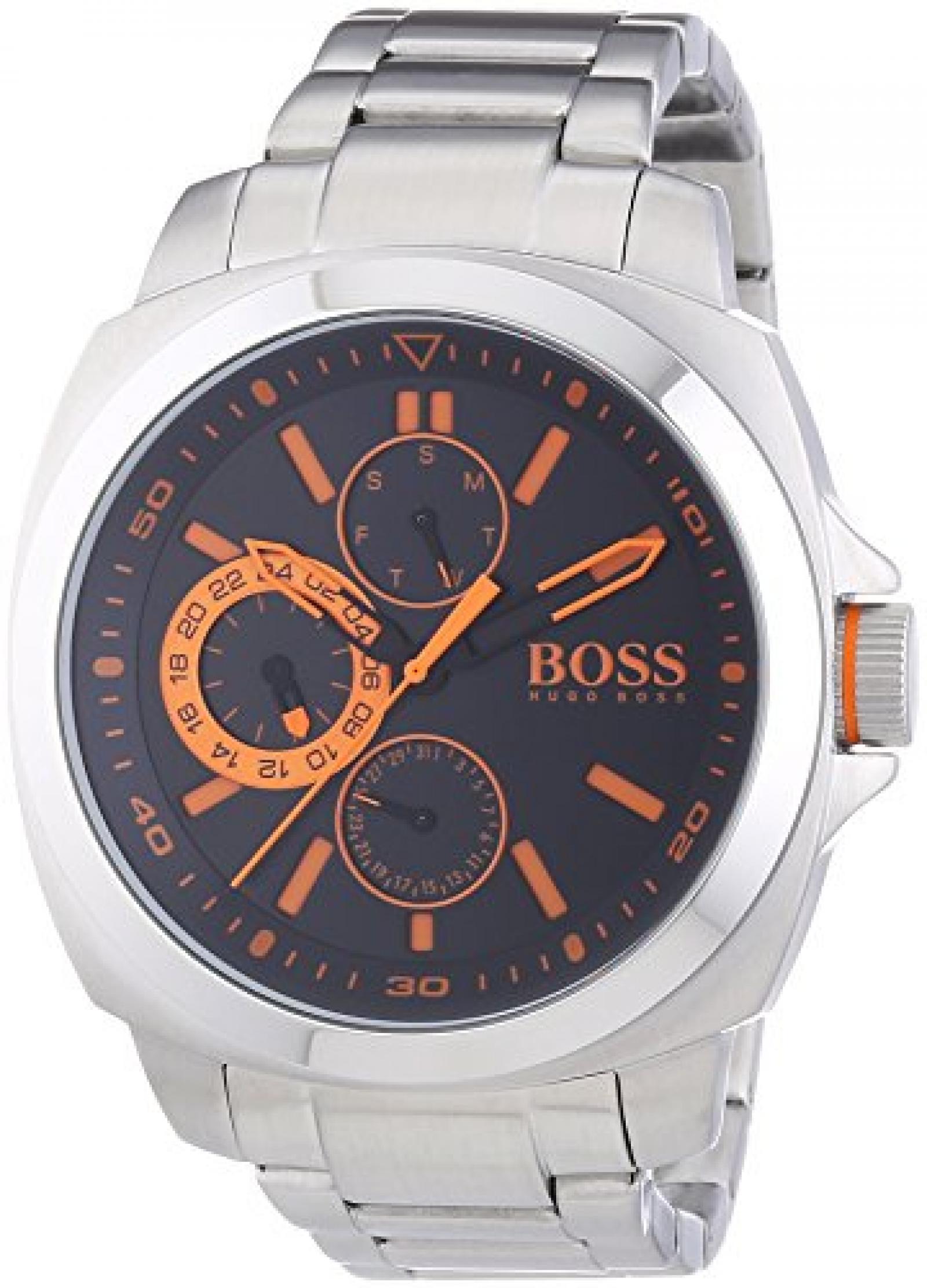 BOSS Orange Herren-Armbanduhr XL Brisbane Analog Quarz Edelstahl 1513117 