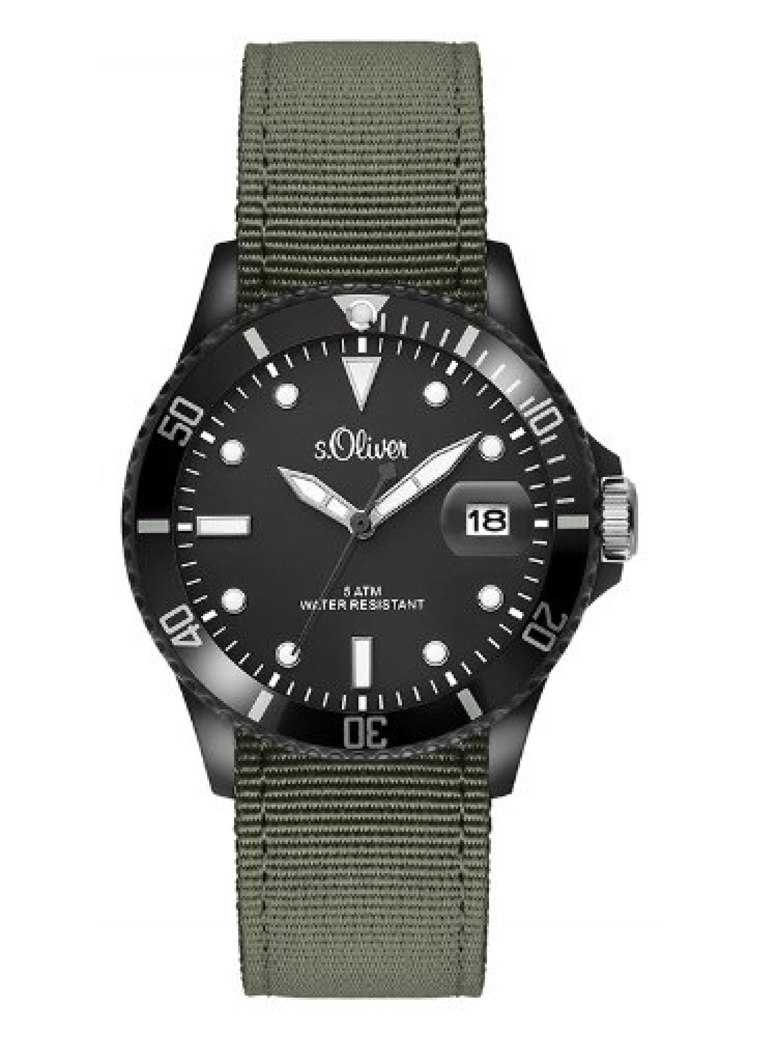 s.Oliver Herren-Armbanduhr XL Analog Quarz Textil SO-2693-LQ s.Oliver Herren-Armbanduhr XL Analog Quarz Textil SO-2693-LQ