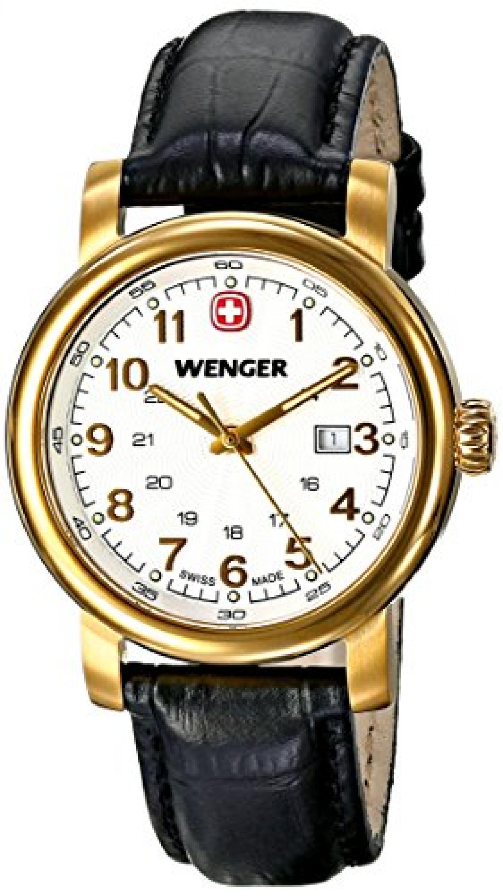 Wenger Damen-Armbanduhr XS URBAN CLASSIC PVD Analog Quarz Leder 01.1021.109 