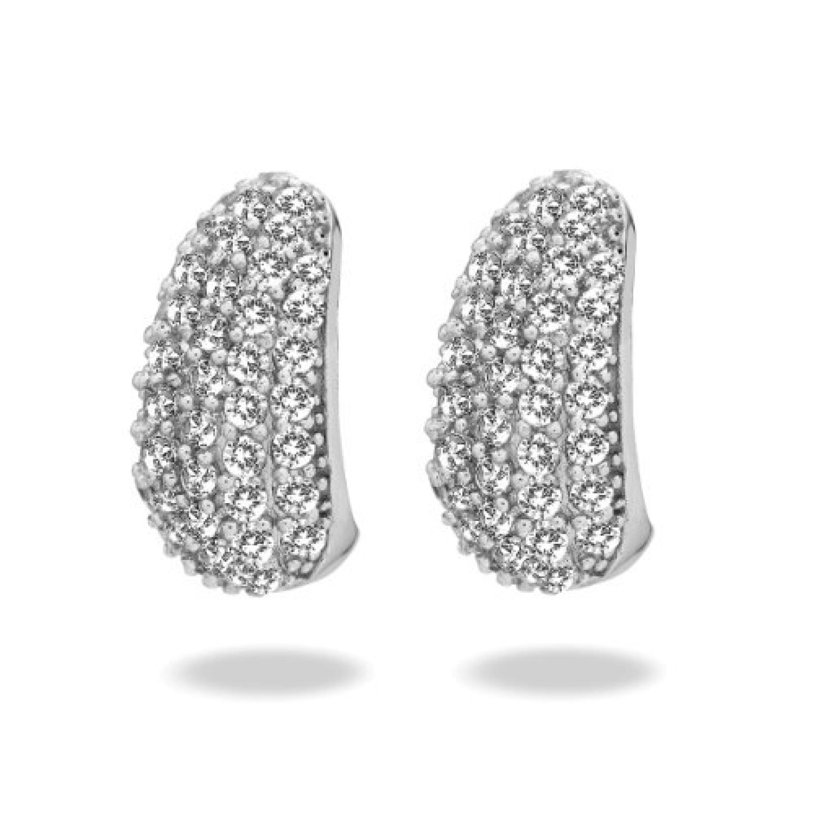 Rafaela Donata Damen-Creolen Classic Collection Zirkonia wei&szlig; 925 Sterling Silber 60837034 