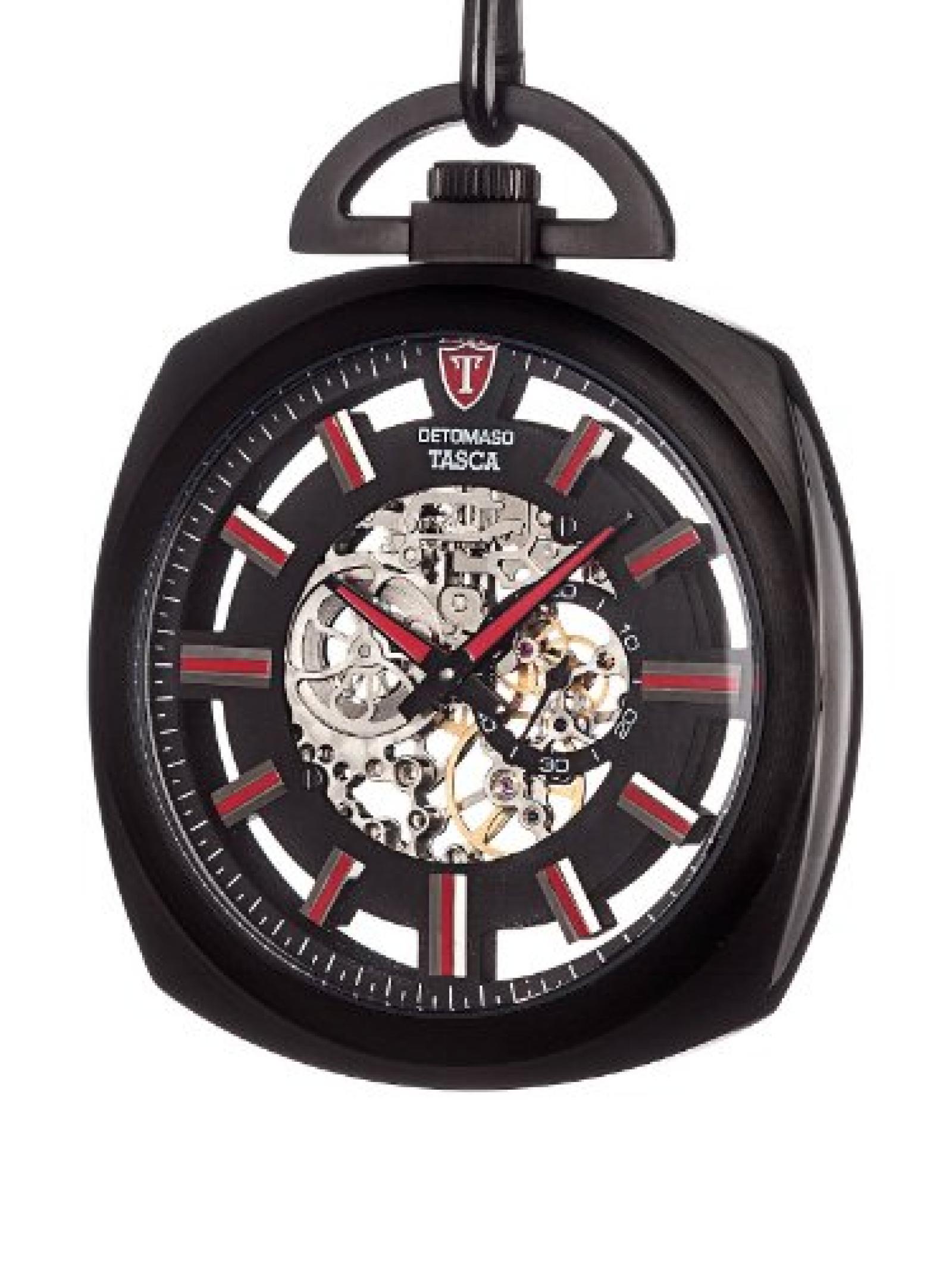 Detomaso Taschenuhr TASCA Skeleton Pocket Watch Black Analog Handaufzug DT2050-A Detomaso Taschenuhr TASCA Skeleton Pocket Watch Black Analog Handaufzug DT2050-A
