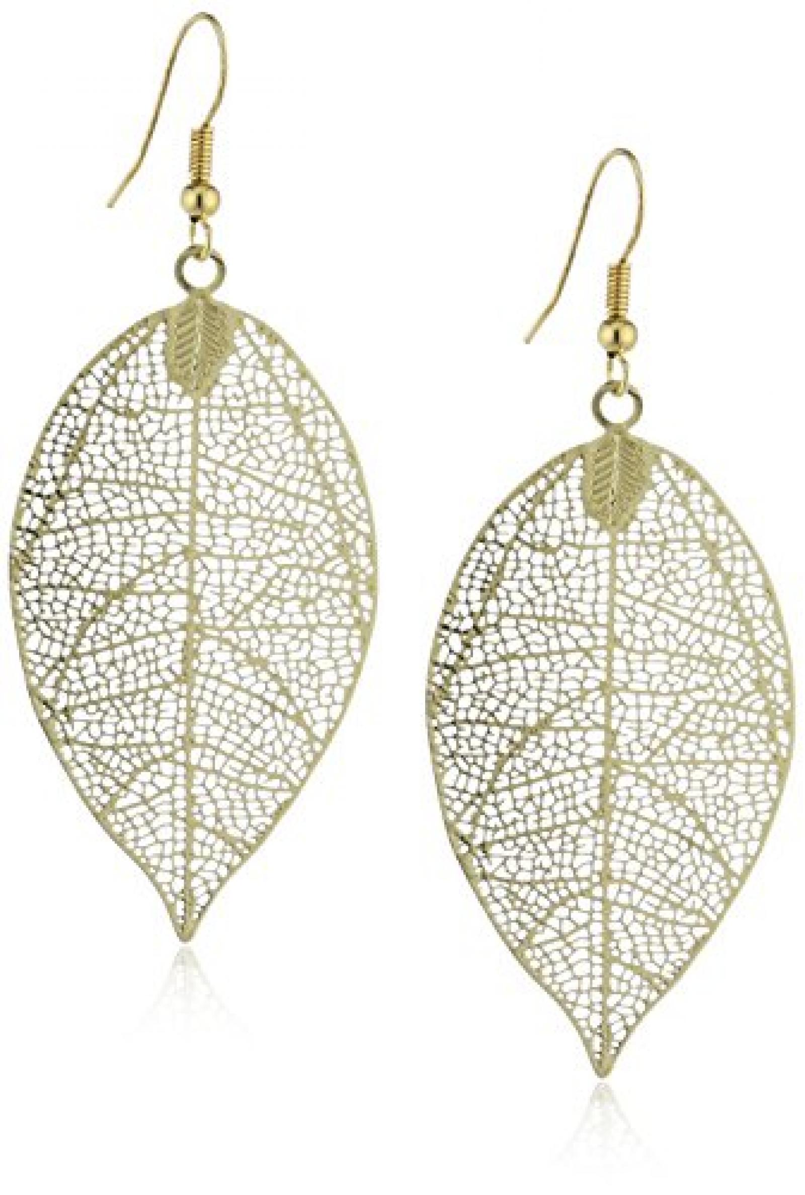 ZEEme Damen-Ohrhänger Messing Blatt Metall vergoldet 374030016 ZEEme Damen-Ohrhänger Messing Blatt Metall vergoldet 374030016