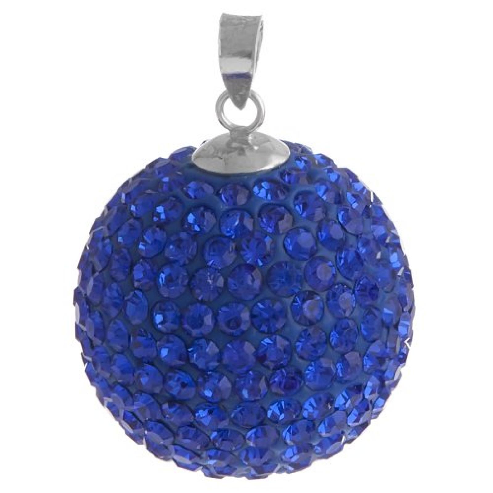 Bella Carina Damen Anh&auml;nger mit Kristall Elements, intensives blau, 22 mm, 925 Sterling Silber 
