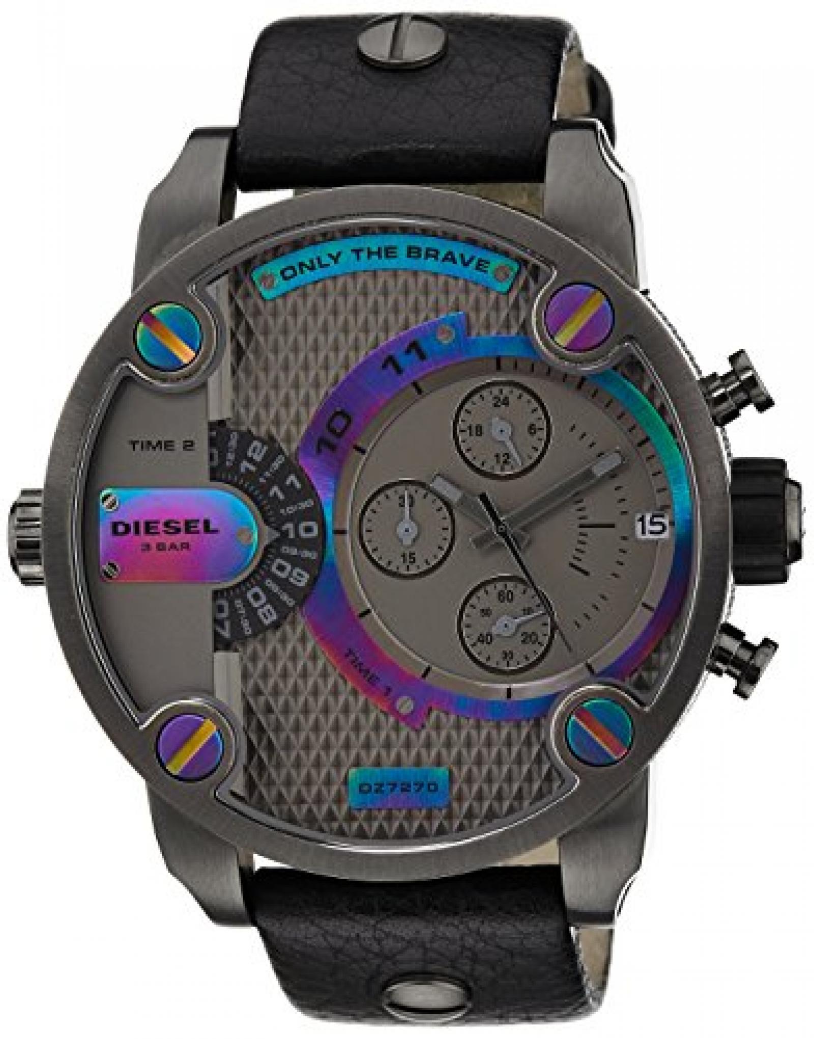 Diesel Herren-Armbanduhr XL Little Daddy Chronograph Quarz Leder DZ7270 Diesel Herren-Armbanduhr XL Little Daddy Chronograph Quarz Leder DZ7270