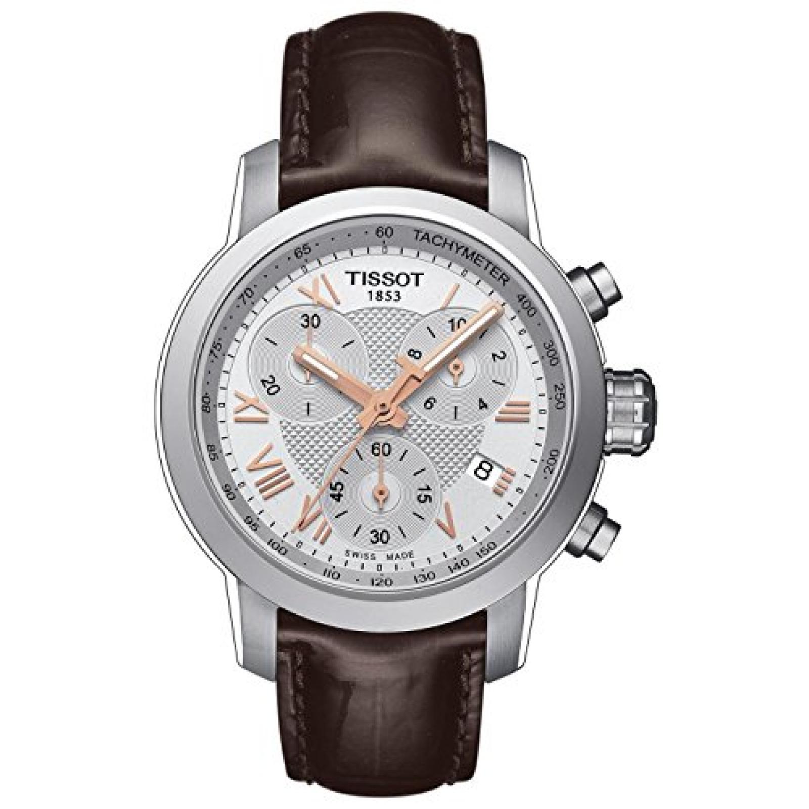 TISSOT DAMEN 35MM CHRONOGRAPH BRAUN LEDER ARMBAND SAPHIRGLAS UHR T0552171603302 