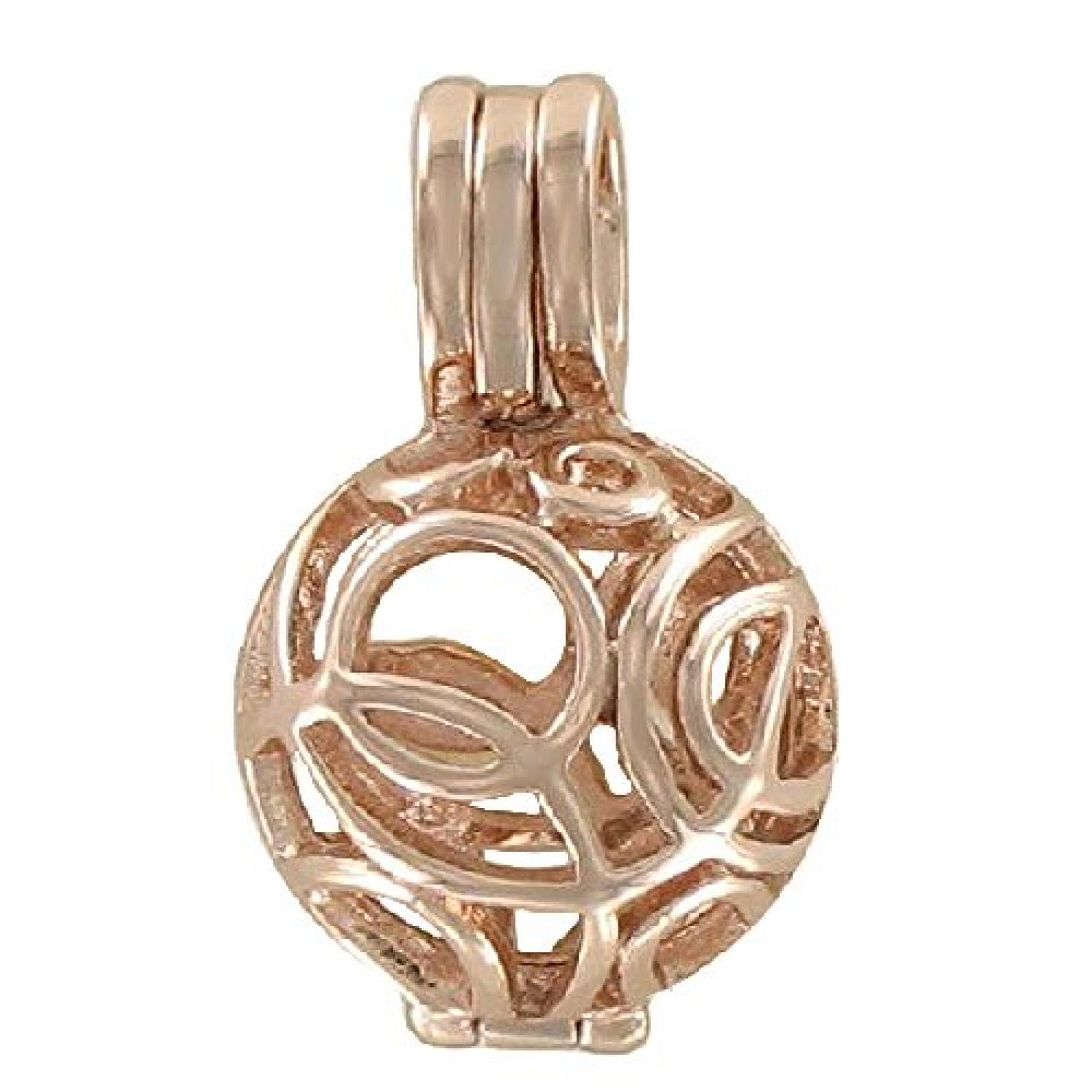 Quiges, Eligo Jewellery 12mm Rosé Plated Kugel Anhänger Versilbert für Eligo 12mm Kugeln 