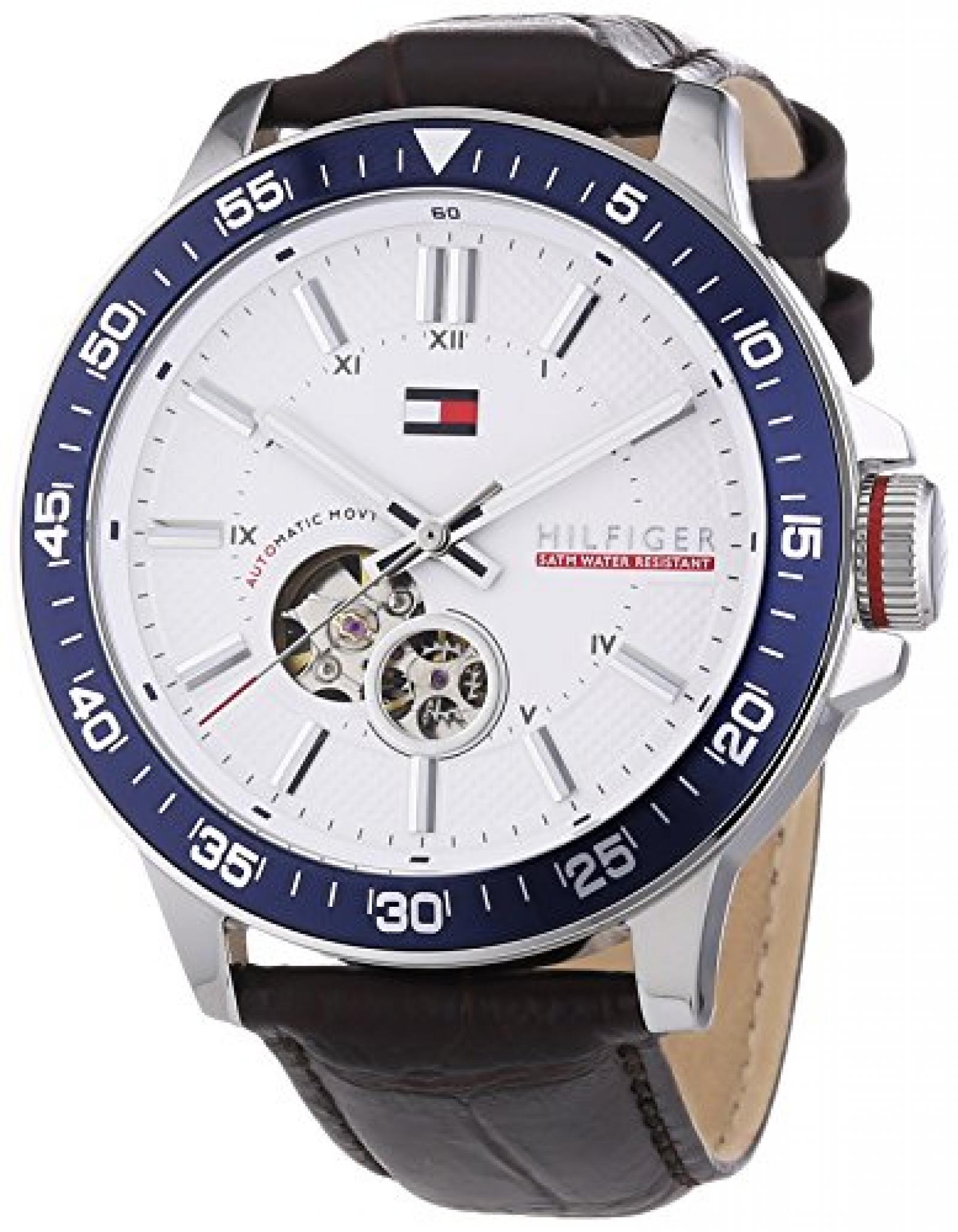 Tommy Hilfiger Watches Herren-Armbanduhr XL BROOKS Analog Automatik Leder 1791056 Tommy Hilfiger Watches Herren-Armbanduhr XL BROOKS Analog Automatik Leder 1791056