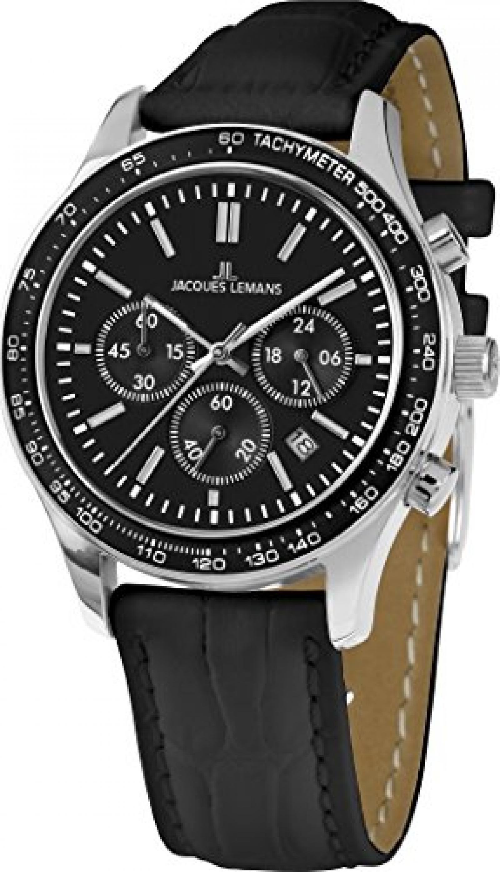 Jacques Lemans Unisex-Armbanduhr Rome Sports Analog Quarz Leder 1-1586ZA 