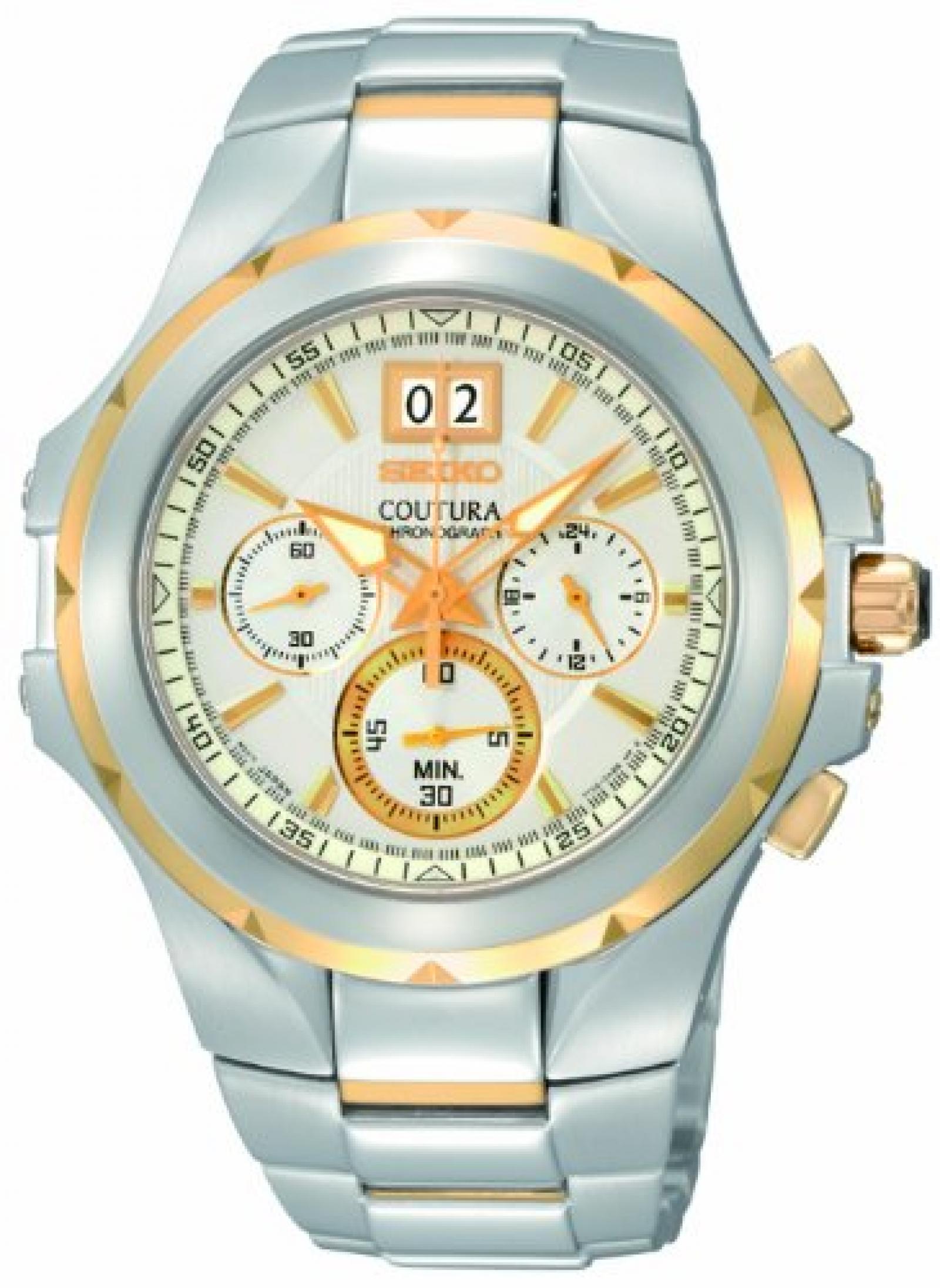Coutura Two Tone Stainless Steel Chronograph White Dial 