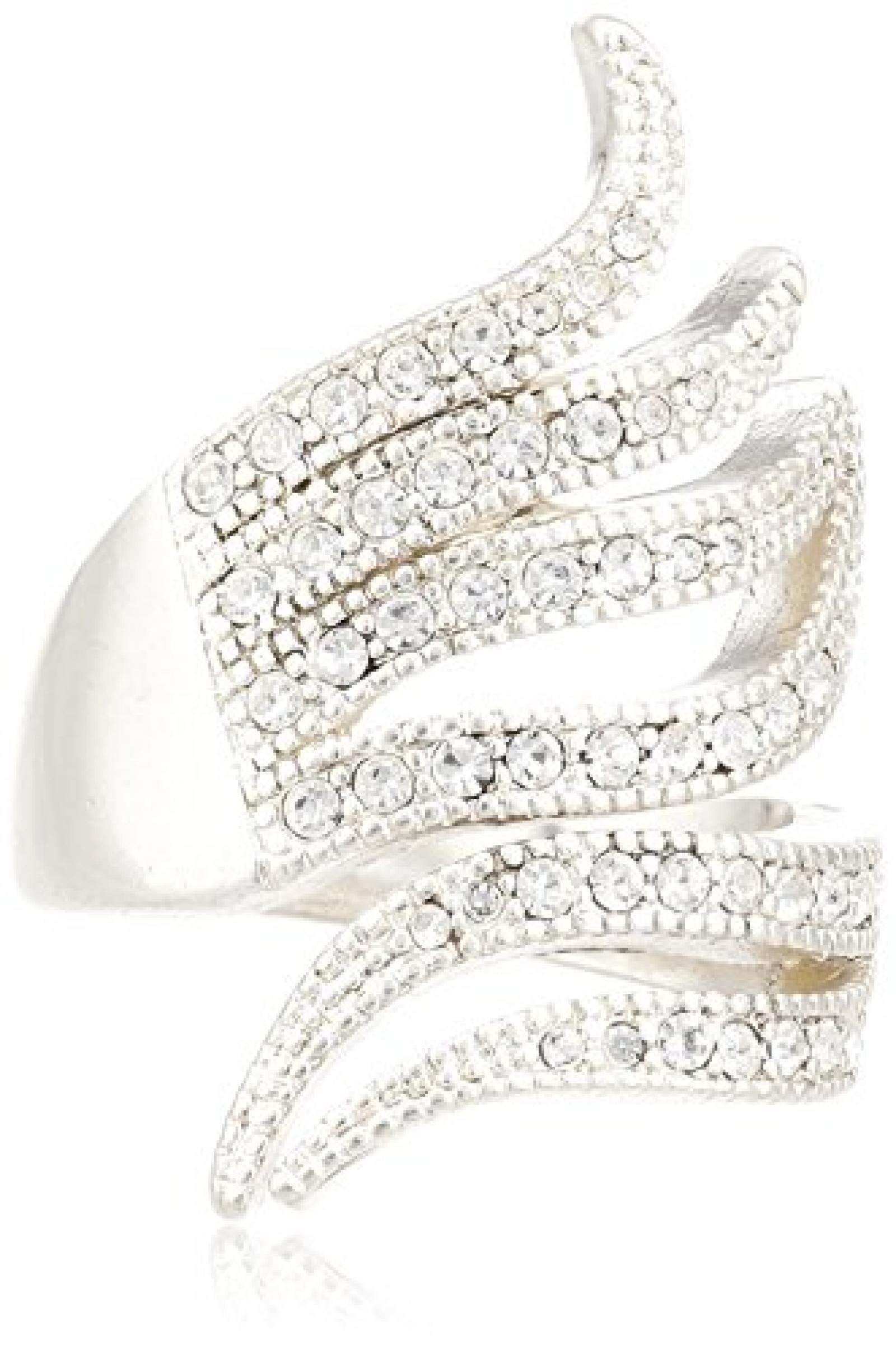 Pilgrim Jewelry Damen-Ring aus der Serie Ringe versilbert weiß 3.1 cm verstellbar Gr. 51-59 271316024 
