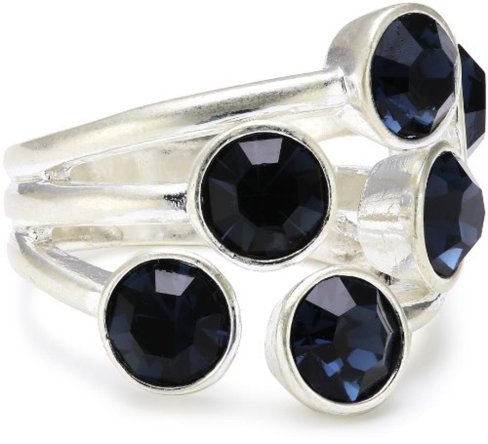 Pilgrim Jewelry Damen-Fingerring aus der Serie Big rings versilbert blau Verstellbar 1.8 cm 261246204 