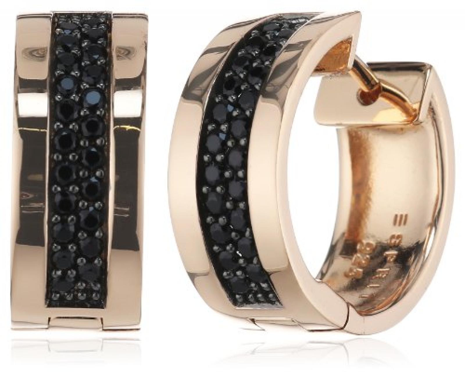 ESPRIT Damen-Creolen 925 Sterling Silber 22 Zirkonia schwarz 10 mm ESCO91644B000 ESPRIT Damen-Creolen 925 Sterling Silber 22 Zirkonia schwarz 10 mm ESCO91644B000