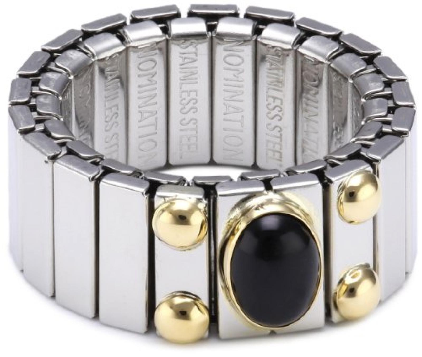 Nomination Damen-Ring Mittel Mit 1 in Achat Schwarz Ring gr&ouml;&szlig;e variabel 040120/002 