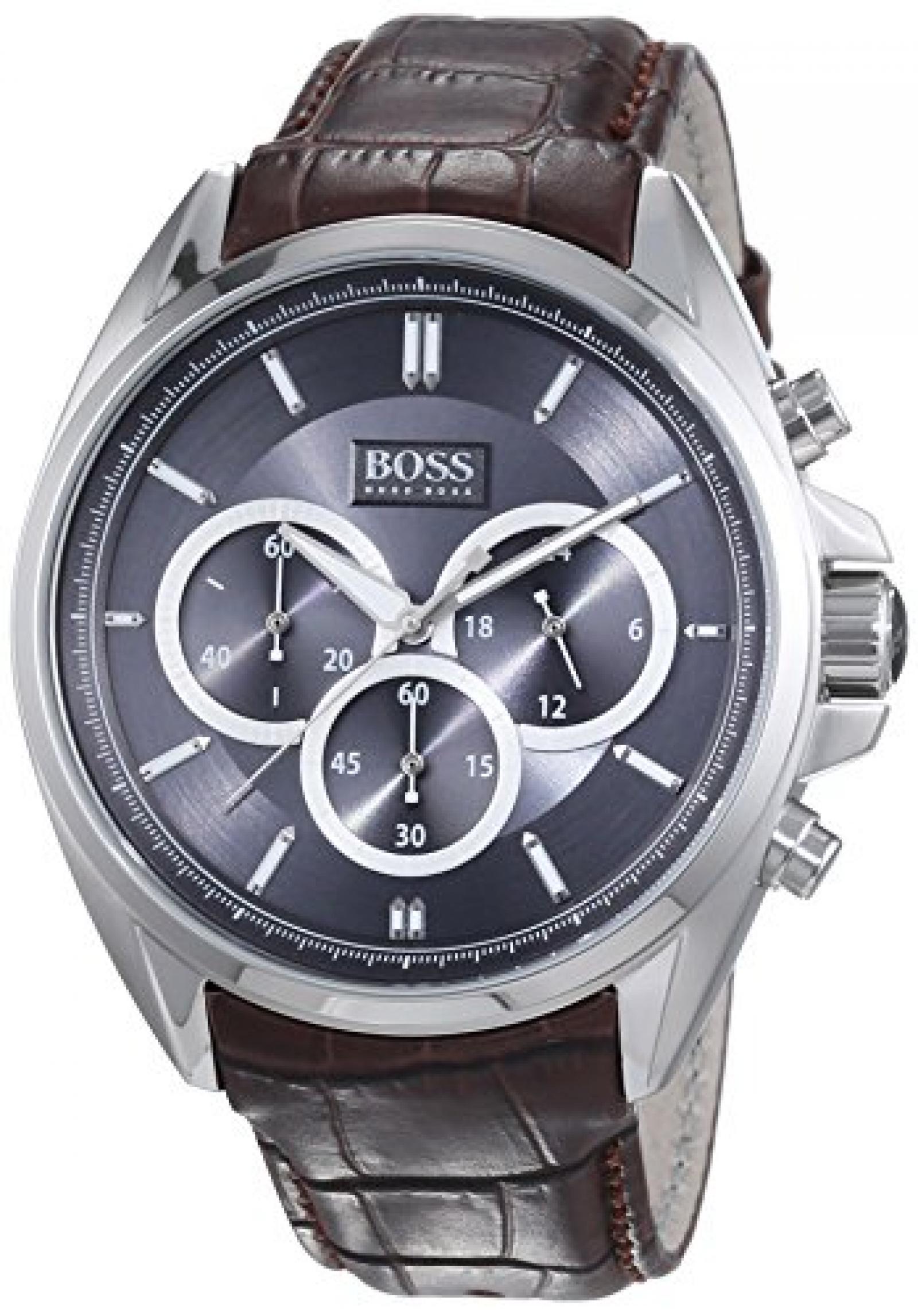Hugo Boss Herren-Armbanduhr XL Driver Chronograph Quarz Leder 1513035 