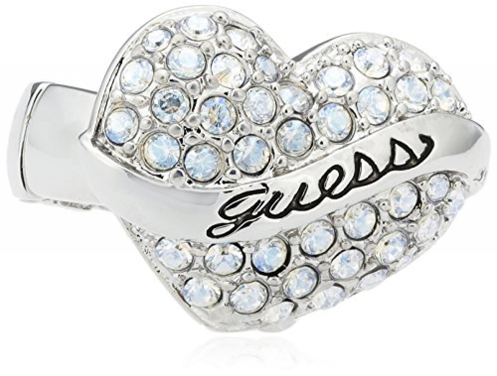 Guess Damen-Ring Metall in Herzform Gr. 52 (16.6) UBR11006 