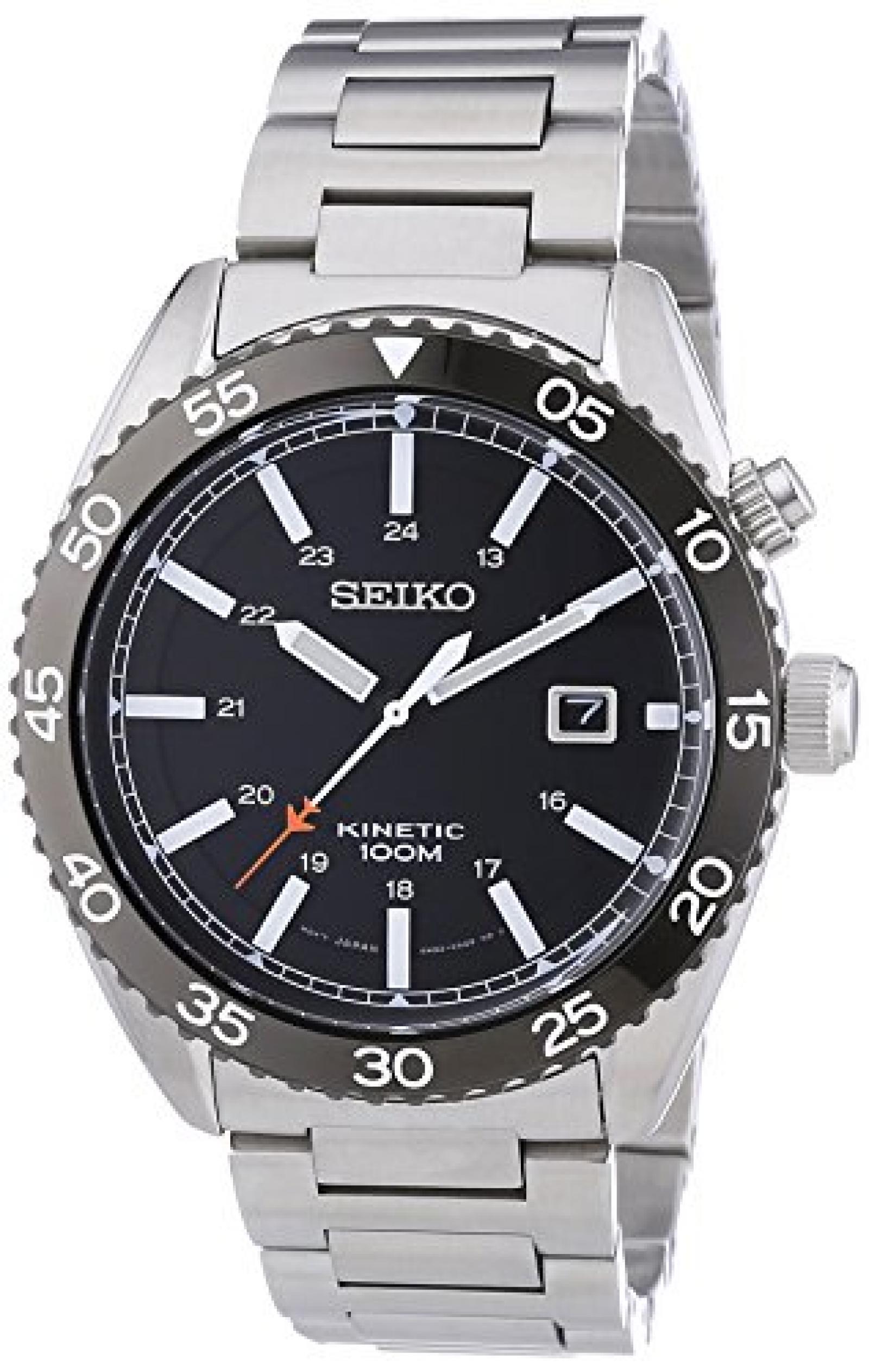 Seiko Herren-Armbanduhr XL Kinetic Analog Automatik Edelstahl SKA617P1 