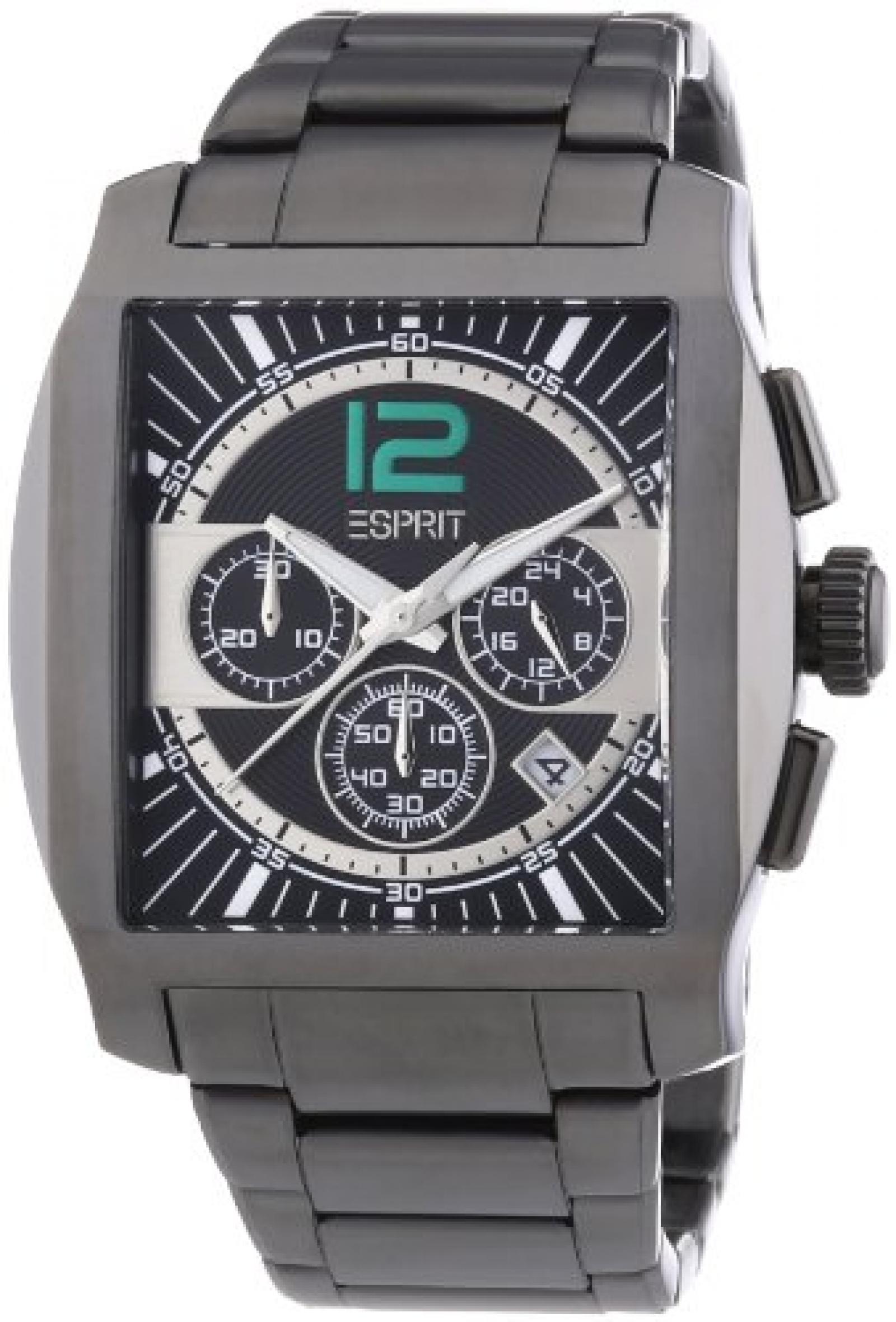 Esprit Herren-Armbanduhr Impulse Night Chronograph Quarz Edelstahl ES103641004 