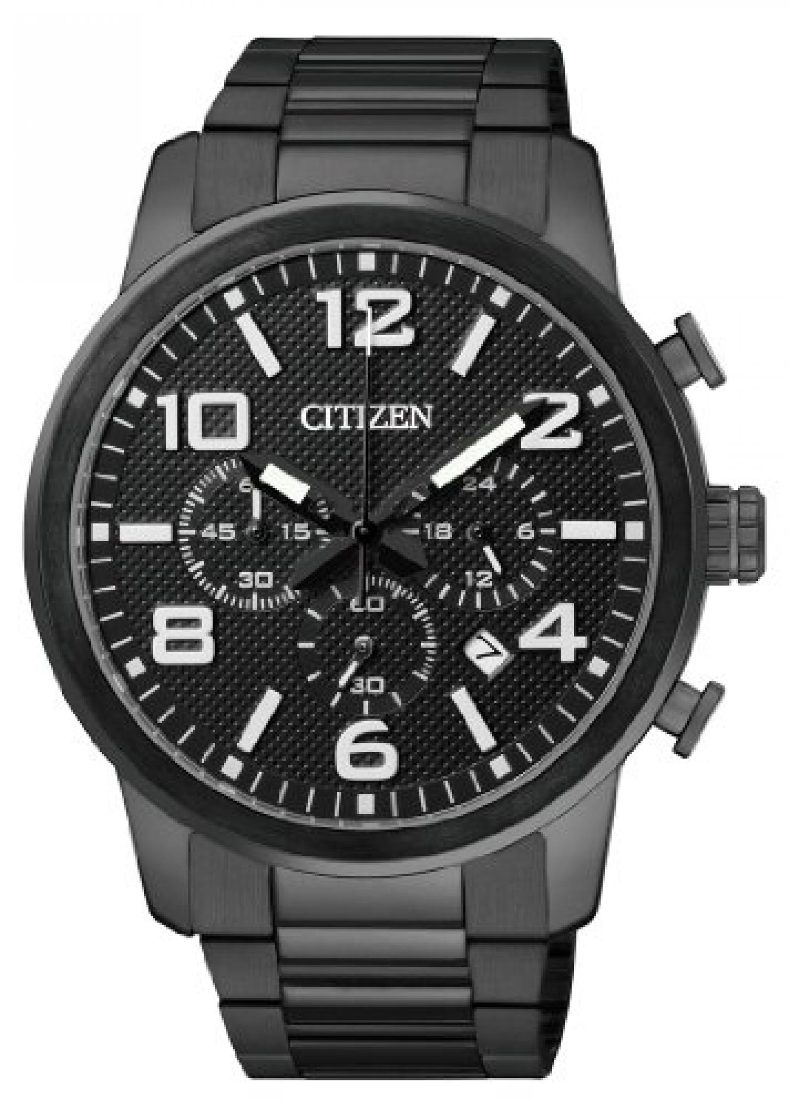 Citizen Herren-Armbanduhr XL Chronograph Quarz Edelstahl beschichtet AN8055-57E 