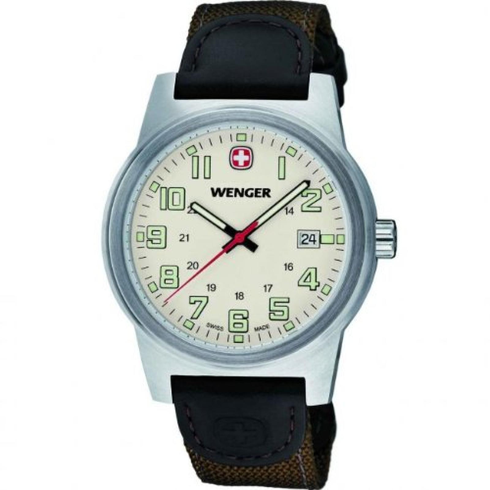 Wenger Herren-Armbanduhr XL Field Classic Analog Quarz Nylon 72803W Wenger Herren-Armbanduhr XL Field Classic Analog Quarz Nylon 72803W