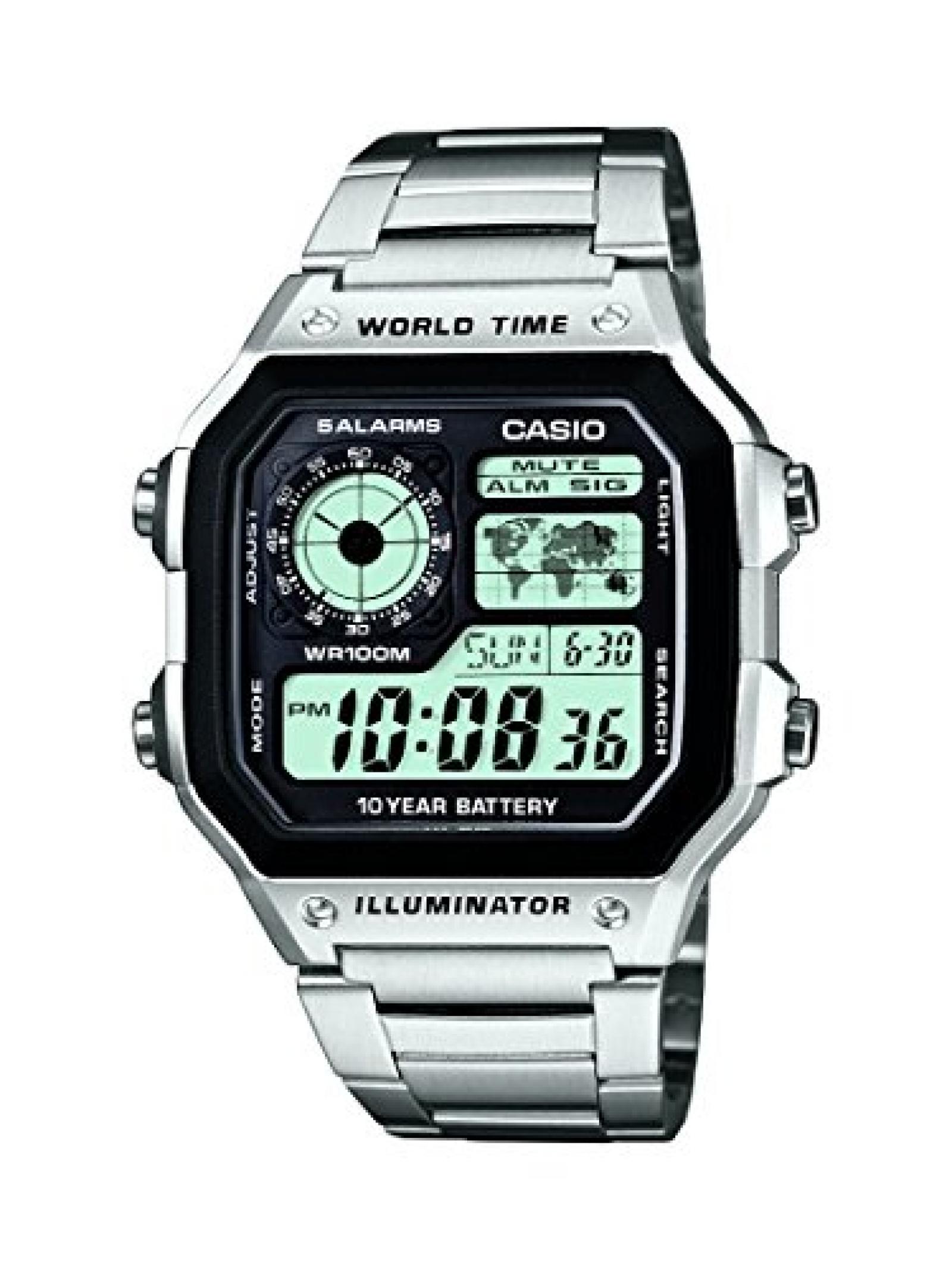 Casio Herren-Armbanduhr XL Casio Collection Digital Quarz Edelstahl AE-1200WHD-1AVEF 