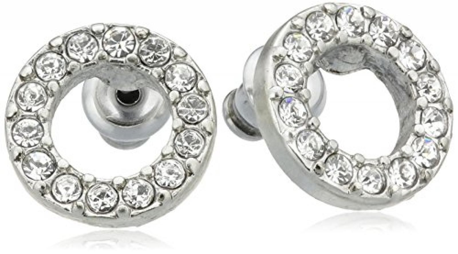 Pilgrim Jewelry Damen-Ohrstecker aus der Serie Classic versilbert wei&szlig; 1.0 cm 611316013 