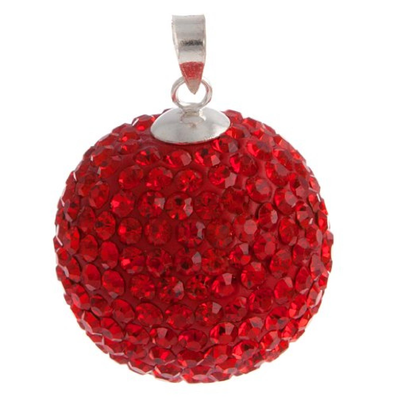 Bella Carina Damen Anh&auml;nger mit Kristall Elements, 22 mm intensives rot, 925 Sterling Silber 