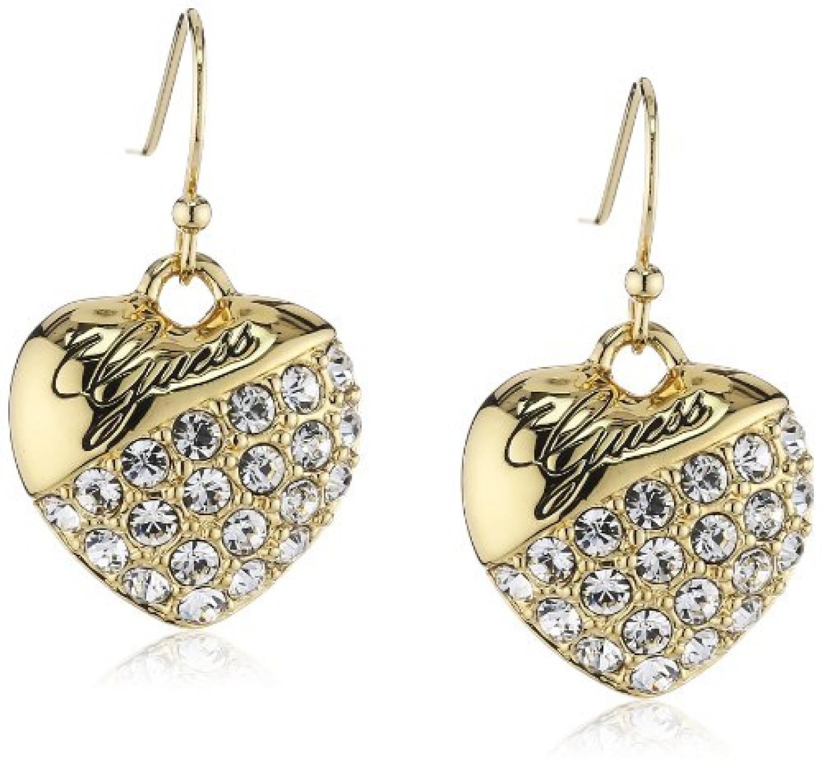 Guess Damen-Ohrringe Edelstahl vergoldet Kristalle UBE71240 