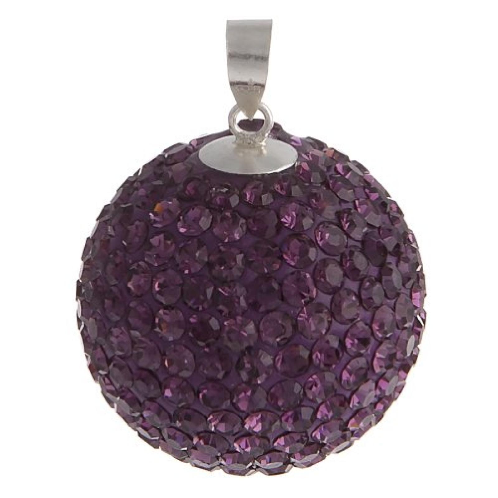 Bella Carina Damen Anh&auml;nger mit Kristall Elements 22 mm dunkles violett, 925 Sterling Silber 