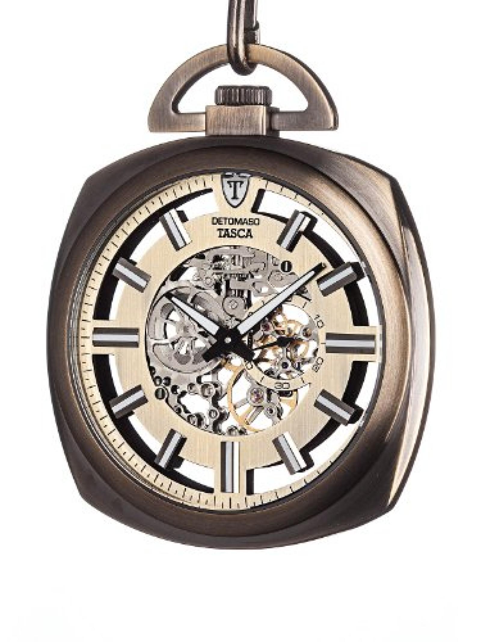 Detomaso Taschenuhr TASCA Skeleton Pocket Watch Antique Gold Analog Handaufzug DT2050-C Detomaso Taschenuhr TASCA Skeleton Pocket Watch Antique Gold Analog Handaufzug DT2050-C