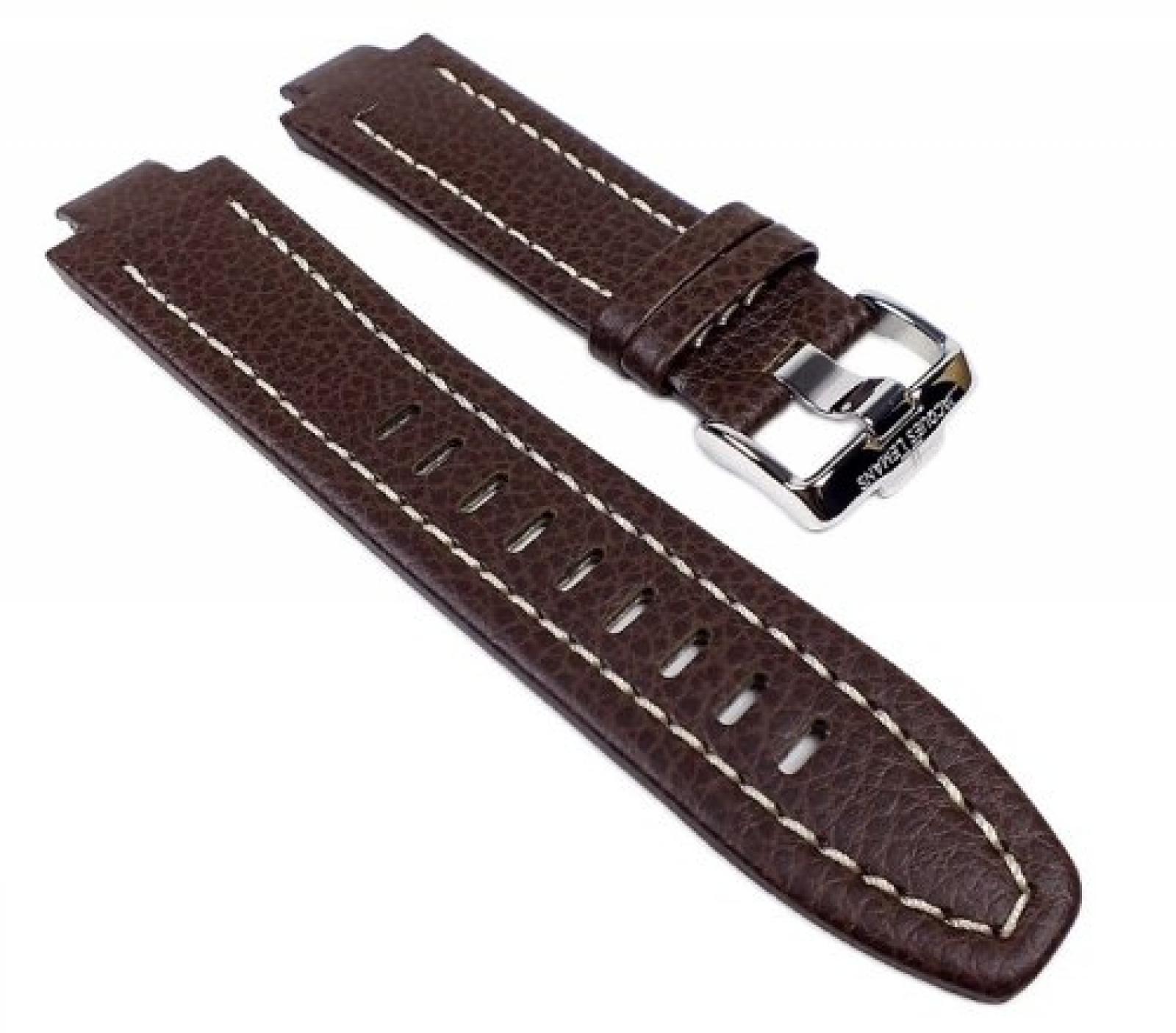 Jacques Lemans Power Chrono Ersatzband Uhrarmband Leder Braun 13mm f&uuml;r JL1-1485 