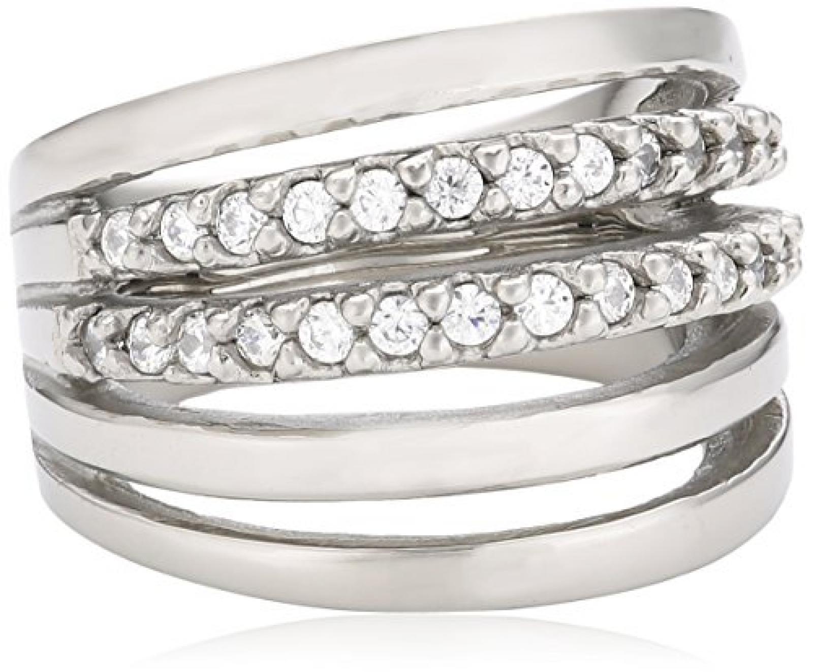 Mike Ellis New York Damen-Ring Edelstahl Zirkonia wei&szlig; Gr.56 (17.8) D1519C/2 