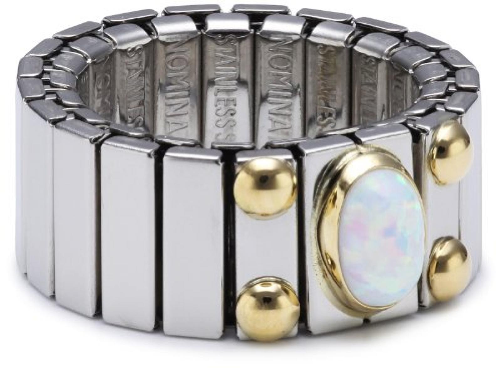Nomination Damen-Ring Mittel Mit 1 in Opal Weiß Ring größe variabel 040120/007 
