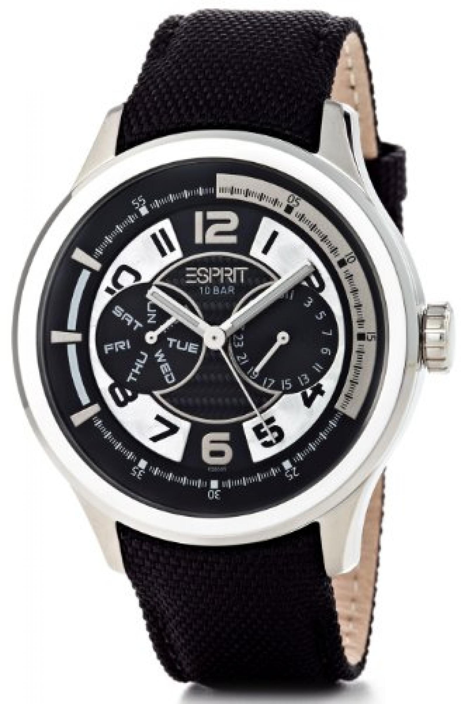 Esprit Herren-Armbanduhr XL White Pulse Analog Quarz verschiedene Materialien ES102851005 