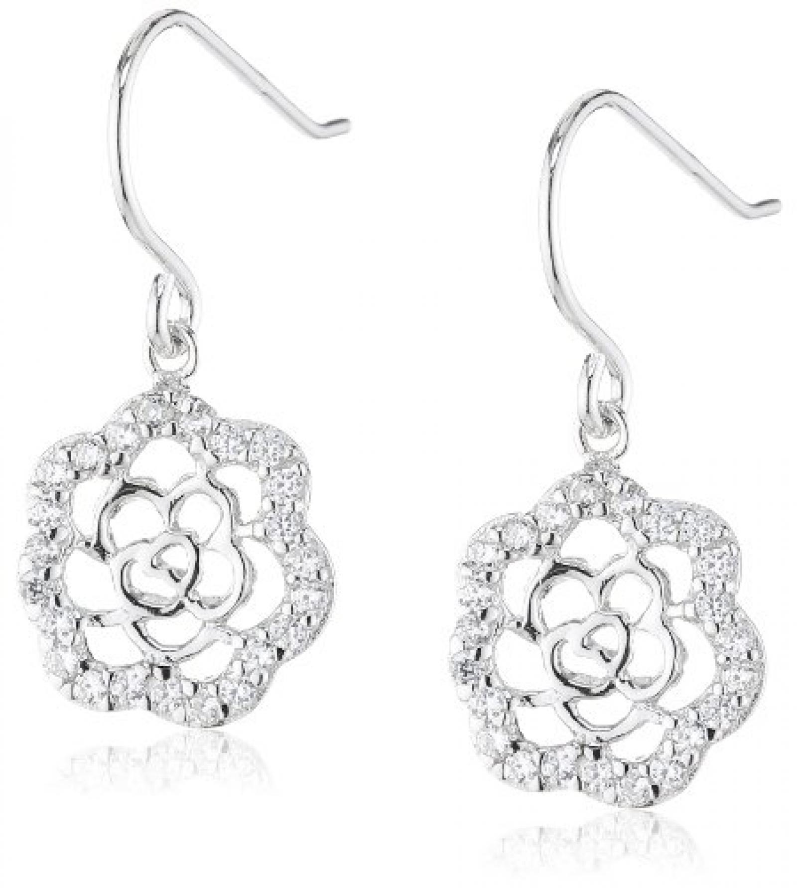 s.Oliver Damen-Ohrh&auml;nger 925 Sterling Silber 11 mm wei&szlig; 438223 