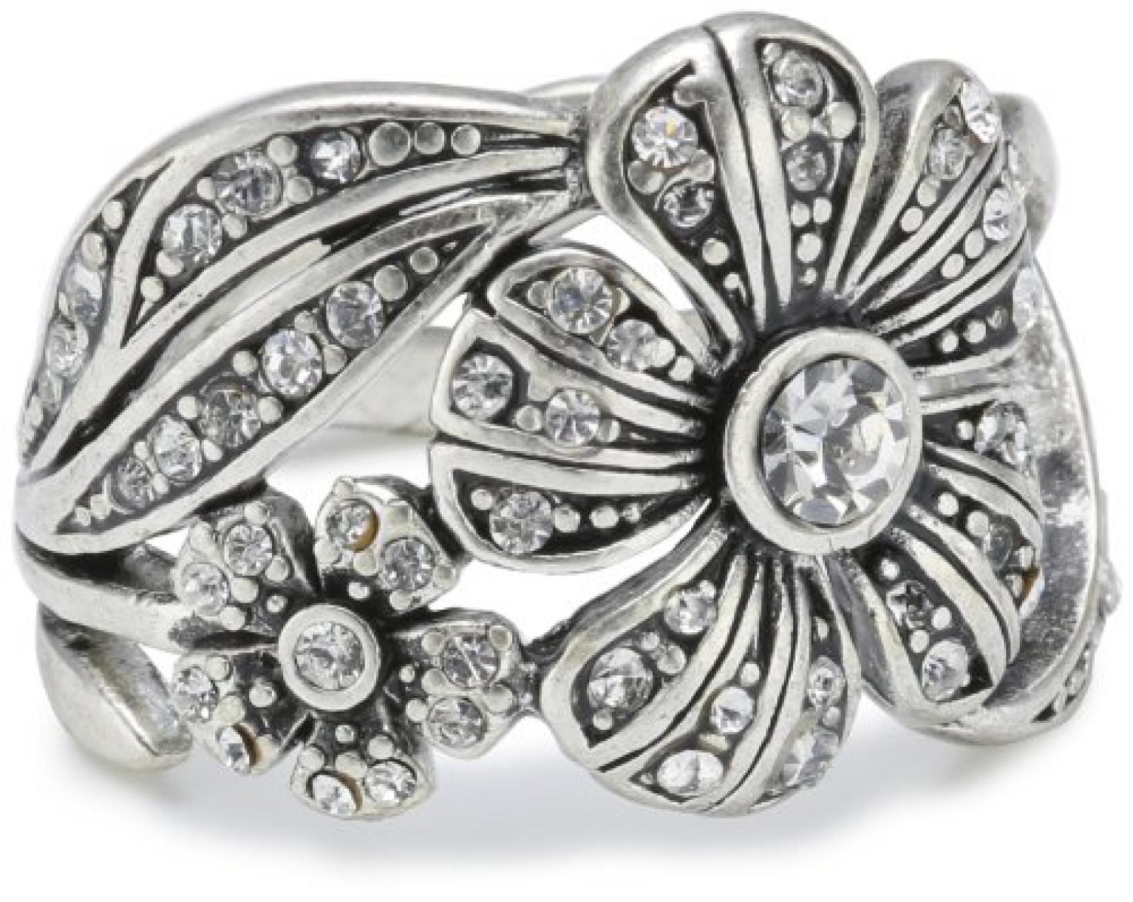 Pilgrim Jewelry Damen-Ring aus der Serie Desert flower versilbert kristall verstellbar 1.6 cm 121235004 