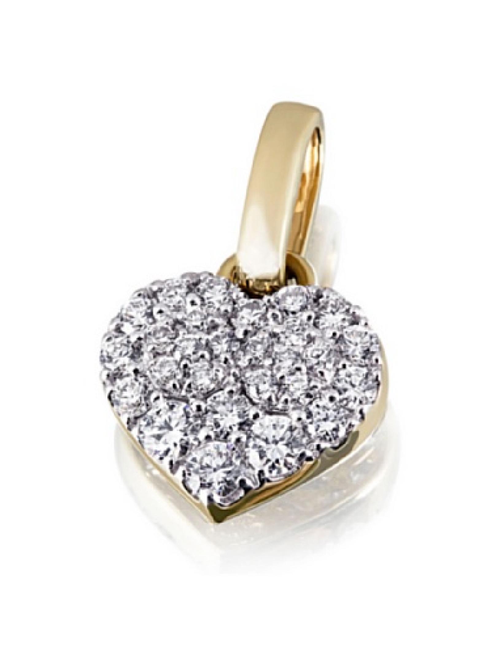 Goldmaid Damen-Anhänger 14 Karat 585 Gelbgold Pavee Herz 27 Brillanten 0,34 ct. He A5943GG Goldmaid Damen-Anhänger 14 Karat 585 Gelbgold Pavee Herz 27 Brillanten 0,34 ct. He A5943GG