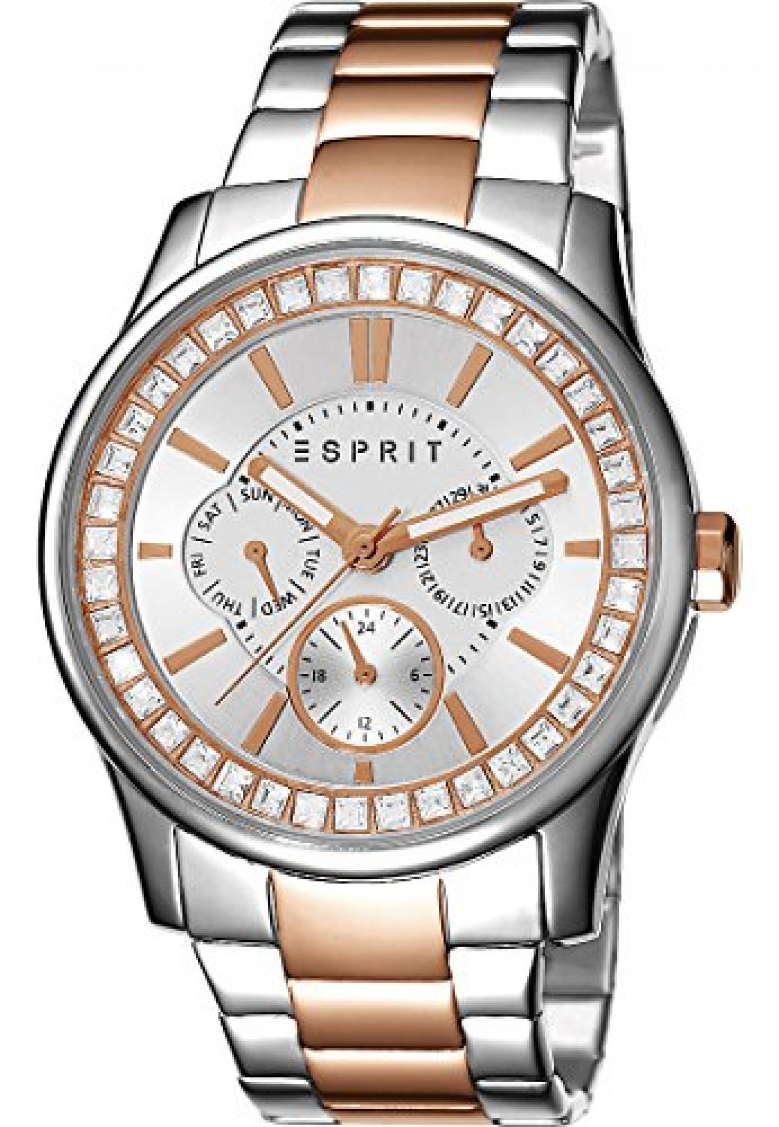 Esprit Damen-Armbanduhr Analog Quarz (One Size, silber) 