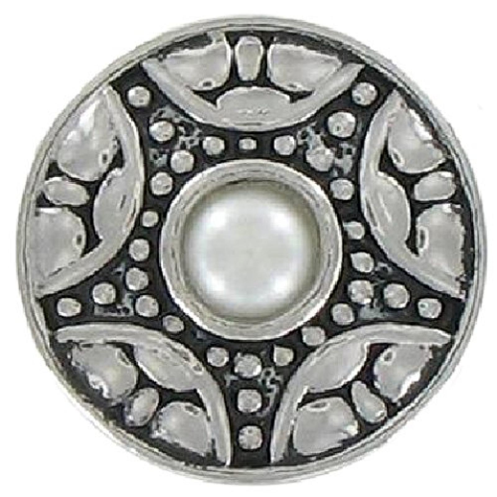 Quiges, Eligo Jewellery 18mm Druckknopf Click Button Versilbert Kunstperle Kern Ornament Chunk f&uuml;r Eligo 18mm Chunk Armb&auml;nder 