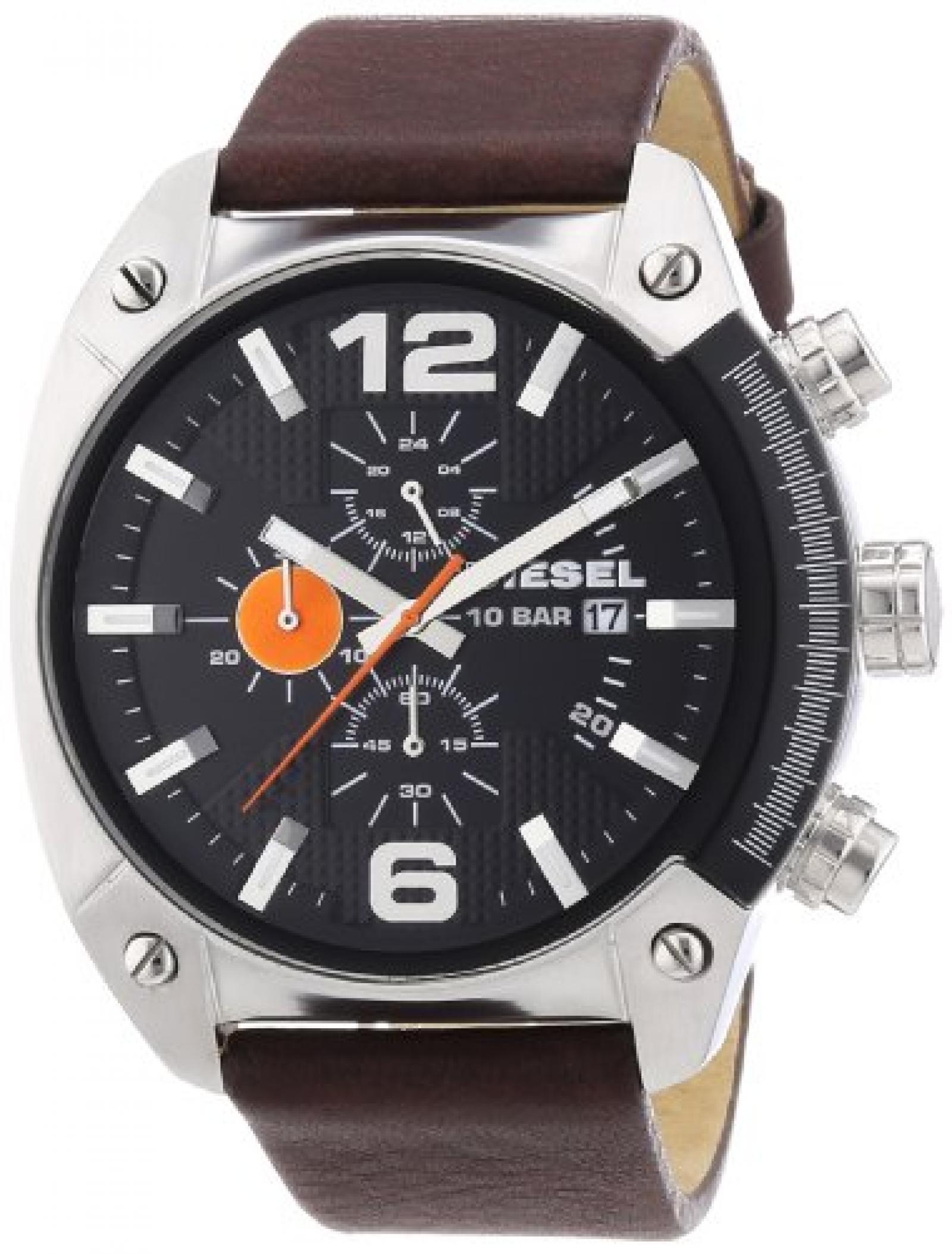 Diesel Herren-Armbanduhr OverFlow Chronograph Quarz Leder DZ4204 