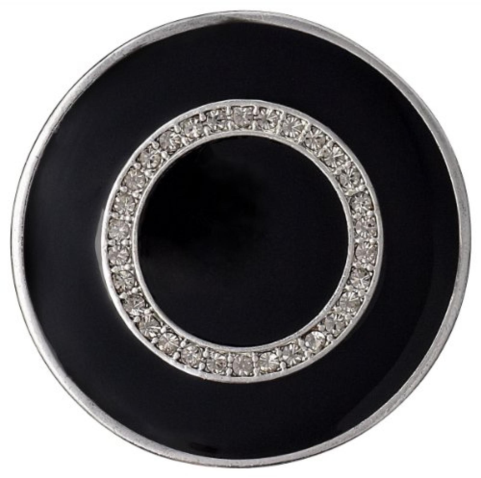 Pilgrim Jewelry Damen-Anh&auml;nger Messing Pilgrim Damen-Anh&auml;nger aus der Serie Coin versilbert,schwarz 3.0 cm 441336105 
