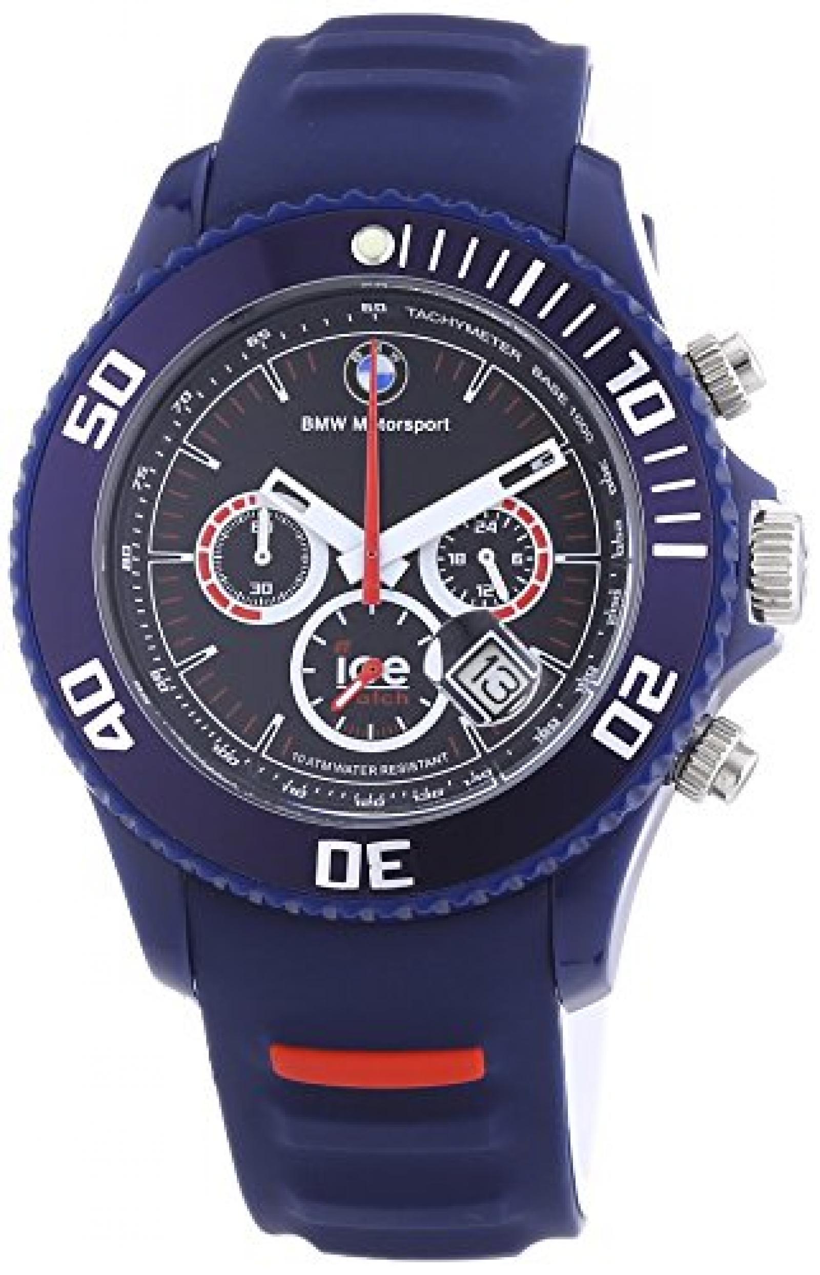 Ice-Watch Herren-Armbanduhr XL BMW Motorsport Chrono Dark Blue Chronograph Quarz Silikon BM.CH.DBE.B.S.13 