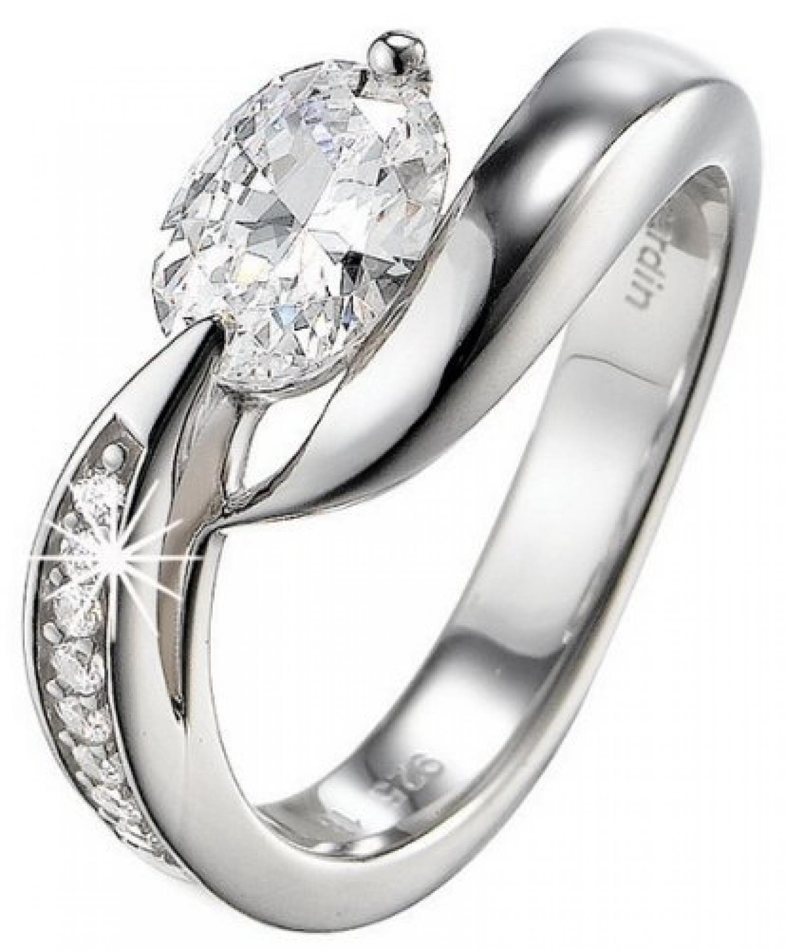 Pierre Cardin Damen-Ring 925 Sterling Silber rhodiniert Kristall Zirkonia Etoile filante weiß Gr.53 (16.9) PCRG90307A170 