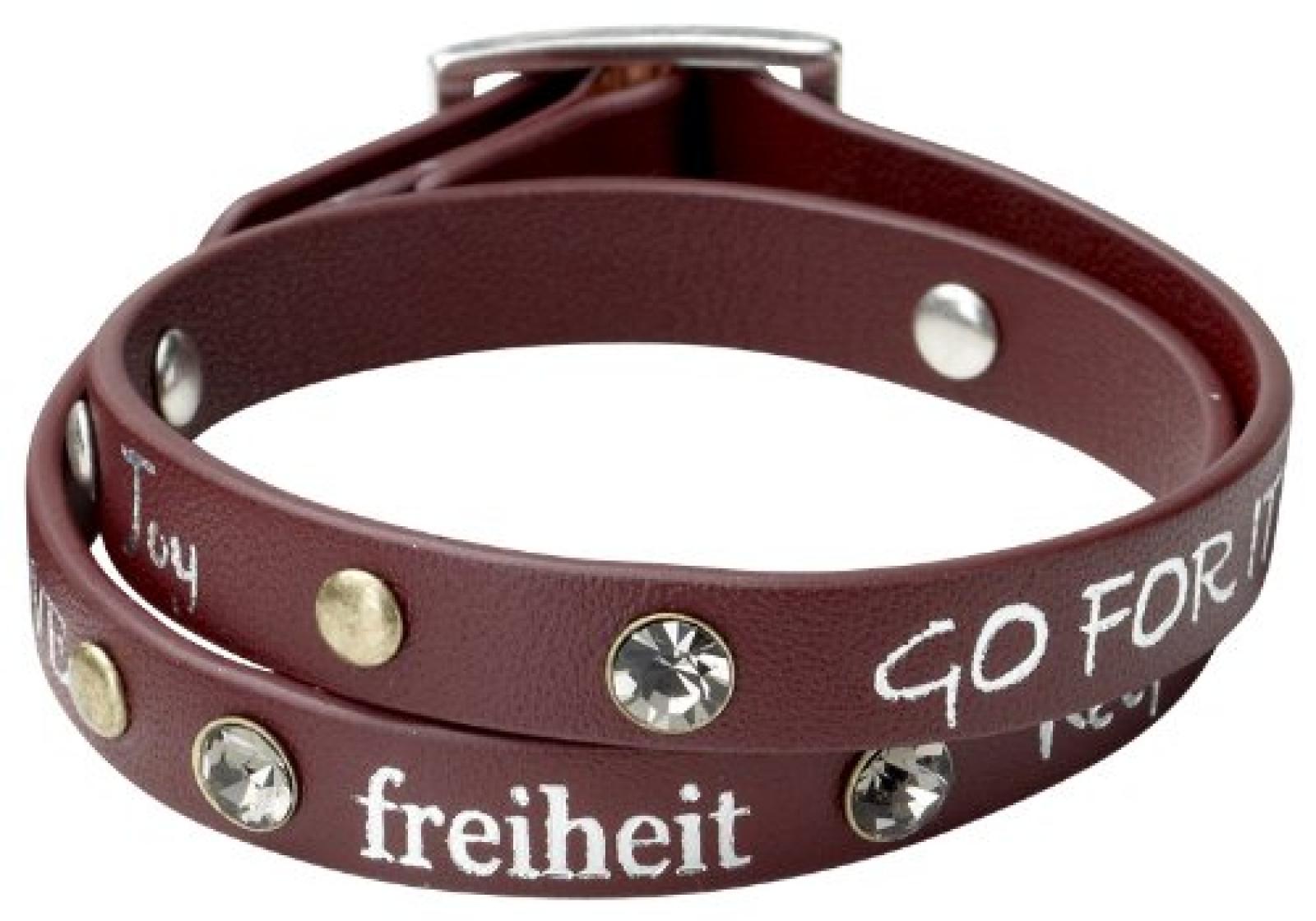 Pilgrim Damen-Armband Leder Metall versilbert 41cm Kristall weiß 901336302 Pilgrim Damen-Armband Leder Metall versilbert 41cm Kristall weiß 901336302