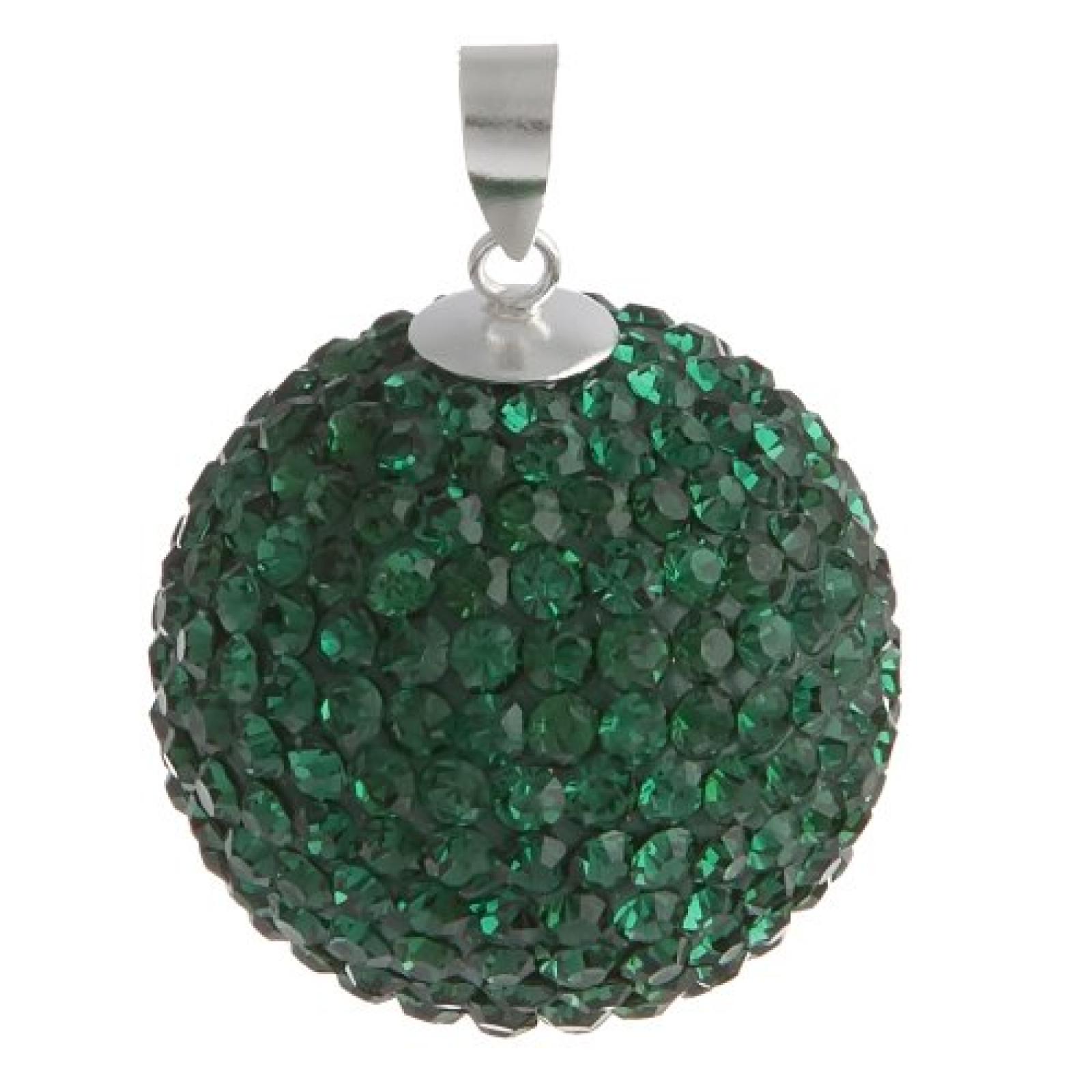 Bella Carina Damen Anh&auml;nger mit Kristall Elements 22 mm dunkles gr&uuml;n, 925 Sterling Silber 