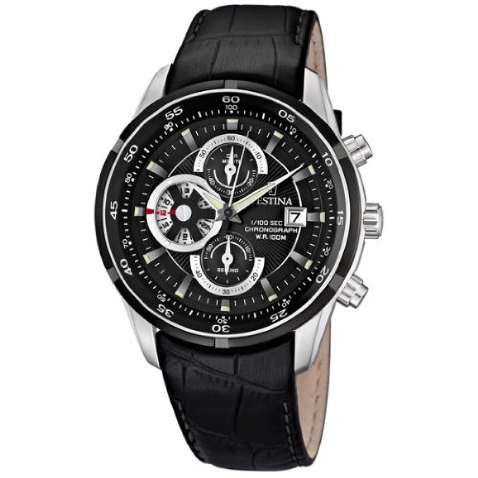 Festina Herren-Armbanduhr XL Analog Quarz Leder F6821/3 Festina Herren-Armbanduhr XL Analog Quarz Leder F6821/3